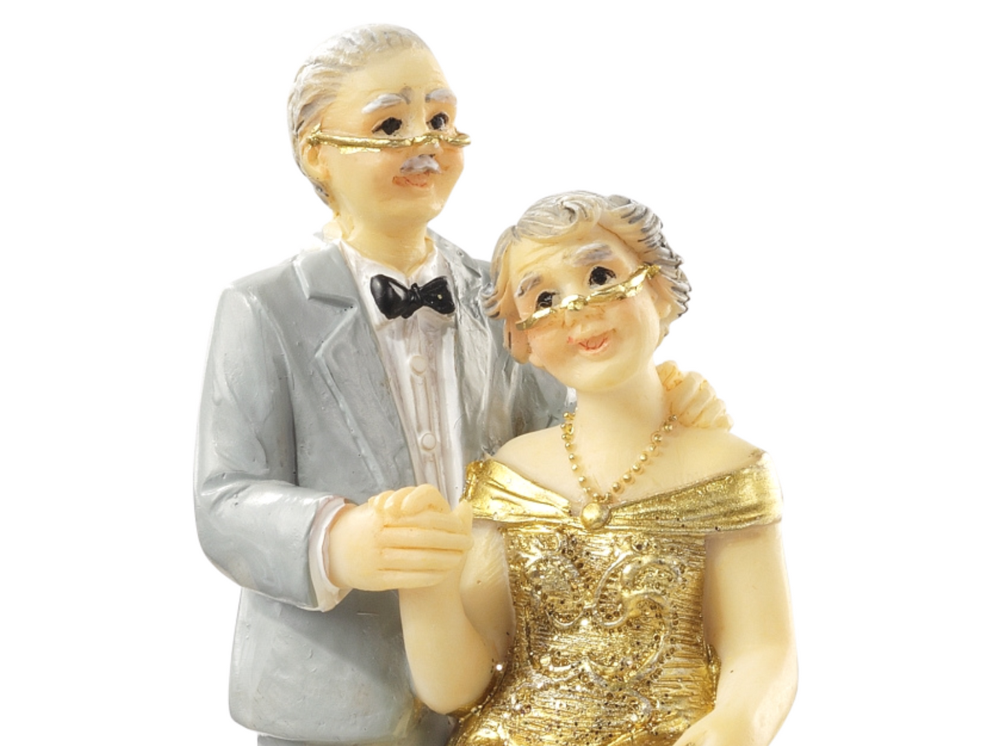 Figur goldene Hochzeit Jubiläum 50 Jahre sitzend