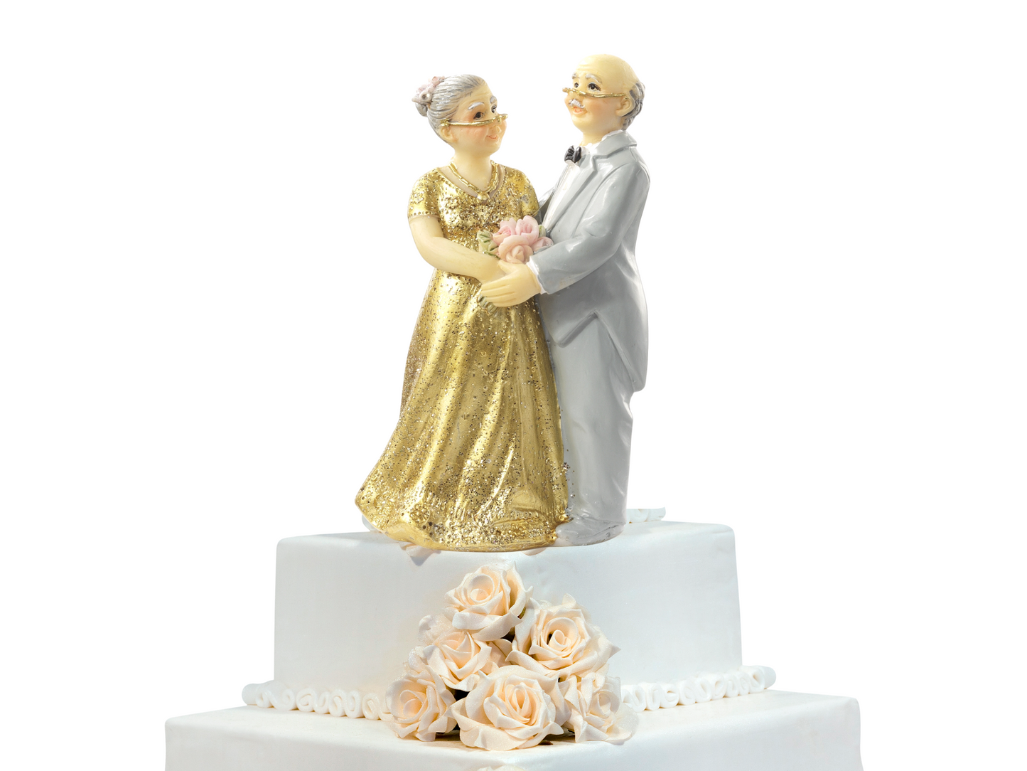 Figur goldene Hochzeit Jubiläum 50 Jahre gold grau