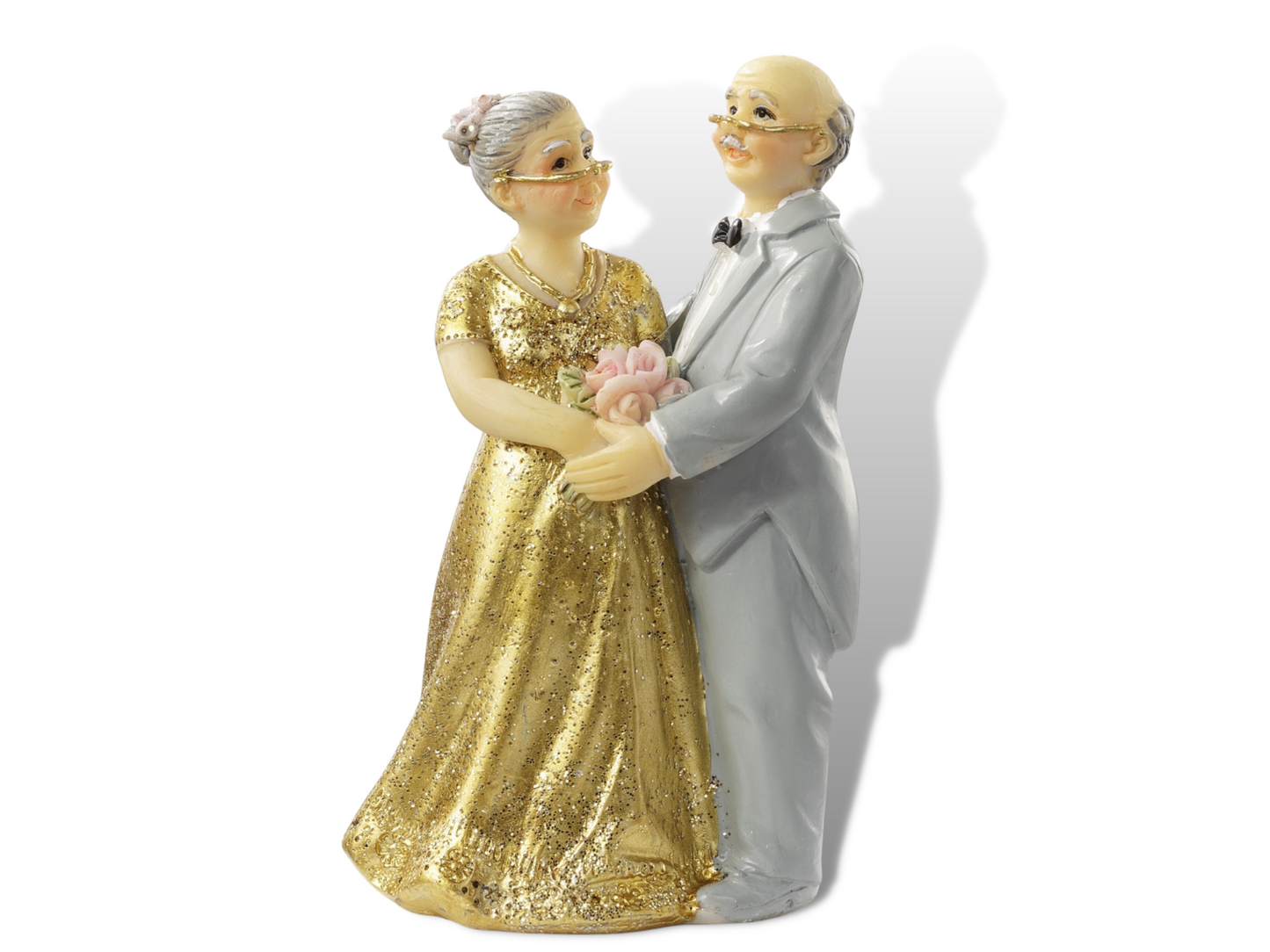 Figur goldene Hochzeit Jubiläum 50 Jahre gold grau