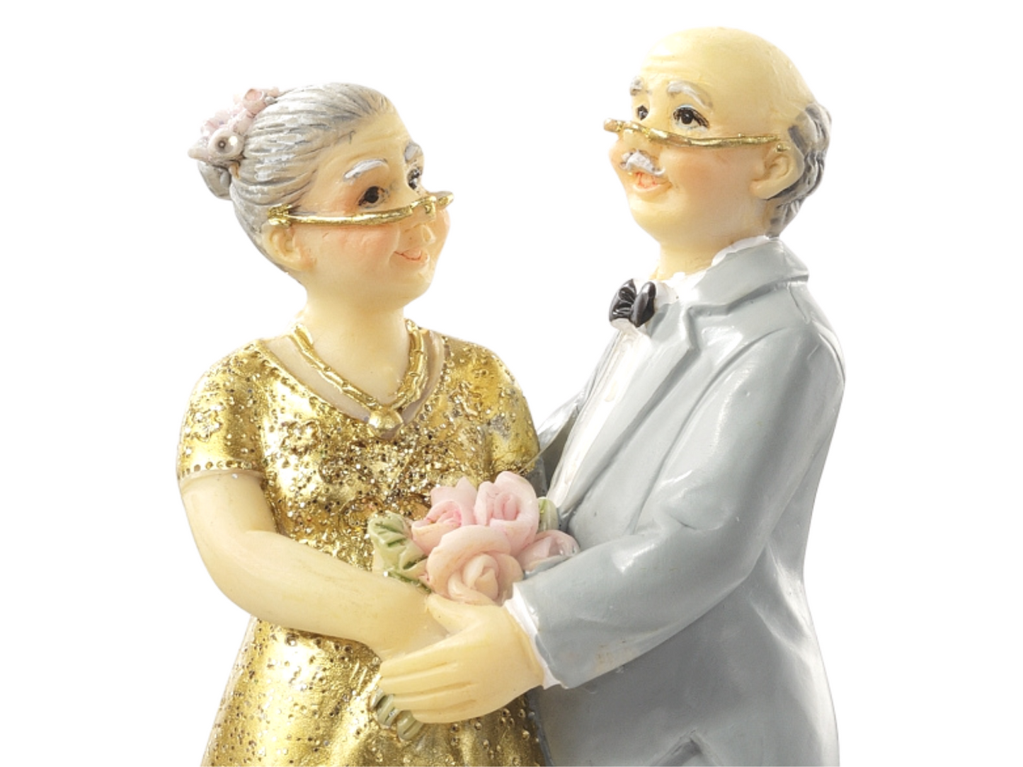 Figur goldene Hochzeit Jubiläum 50 Jahre gold grau