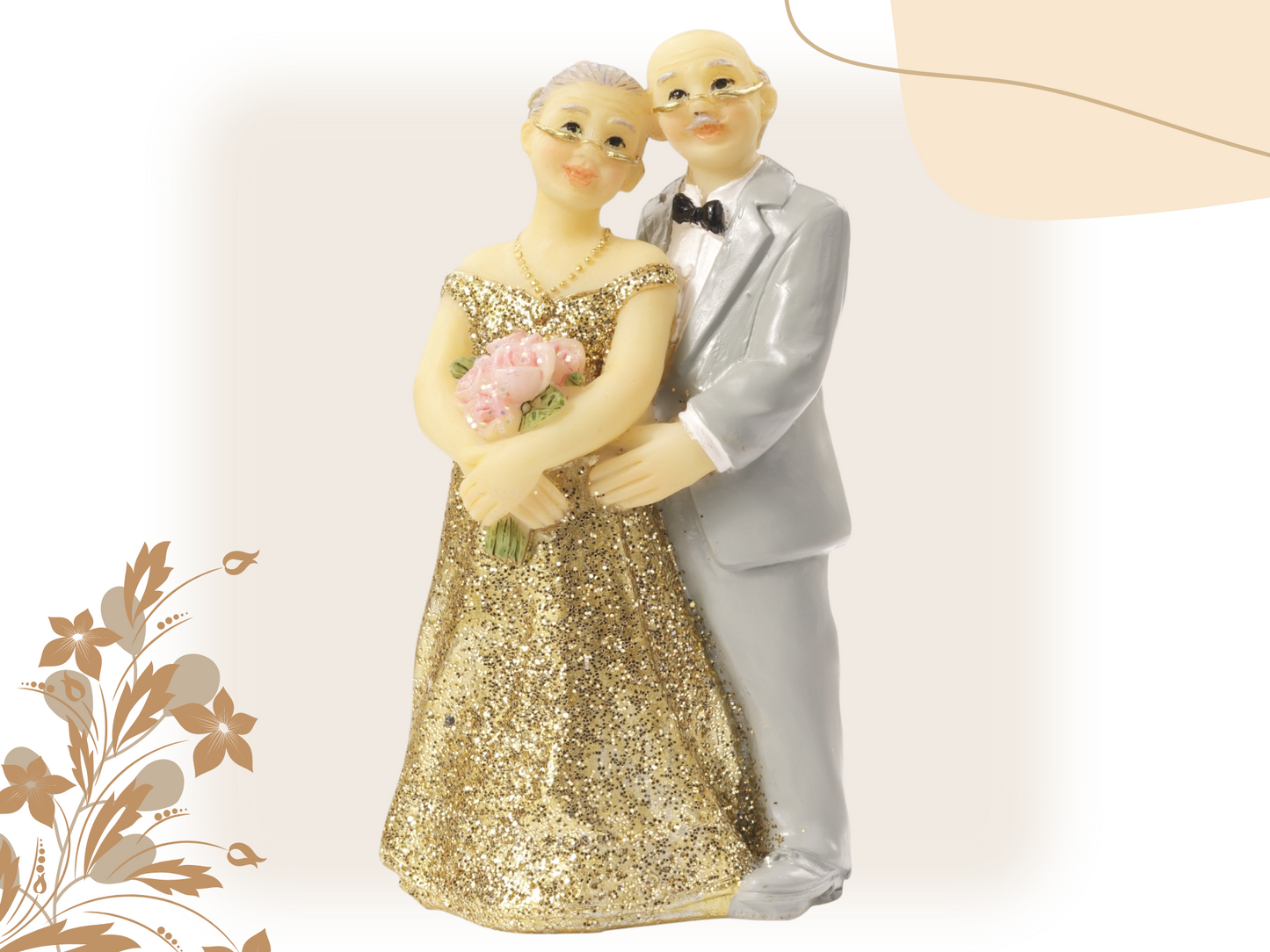 Figur goldene Hochzeit Jubiläum 50 Jahre gold