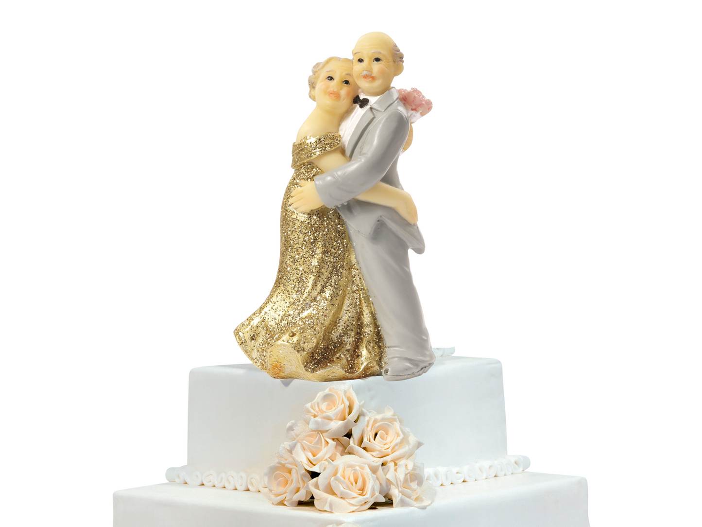 Figur goldene Hochzeit Jubiläum 50 Jahre gold Goldhochzeit Deko Tortenfigur