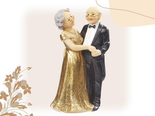 Figur goldene Hochzeit Jubiläum 50 Jahre gold schwarz