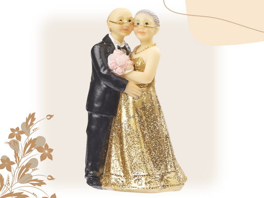 Figur goldene Hochzeit Jubiläum 50 Jahre gold schwarz