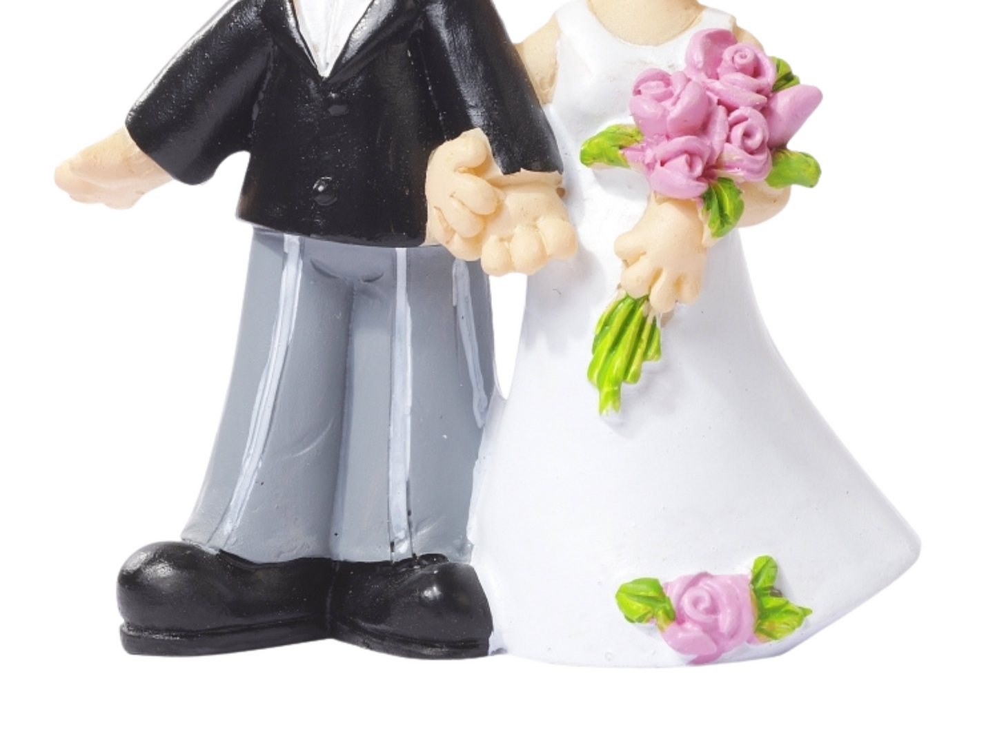 Figur zur Hochzeit | Brautpaar mit Blumenstrauß | Deko Tortenfigur | Hochzeitsfigur