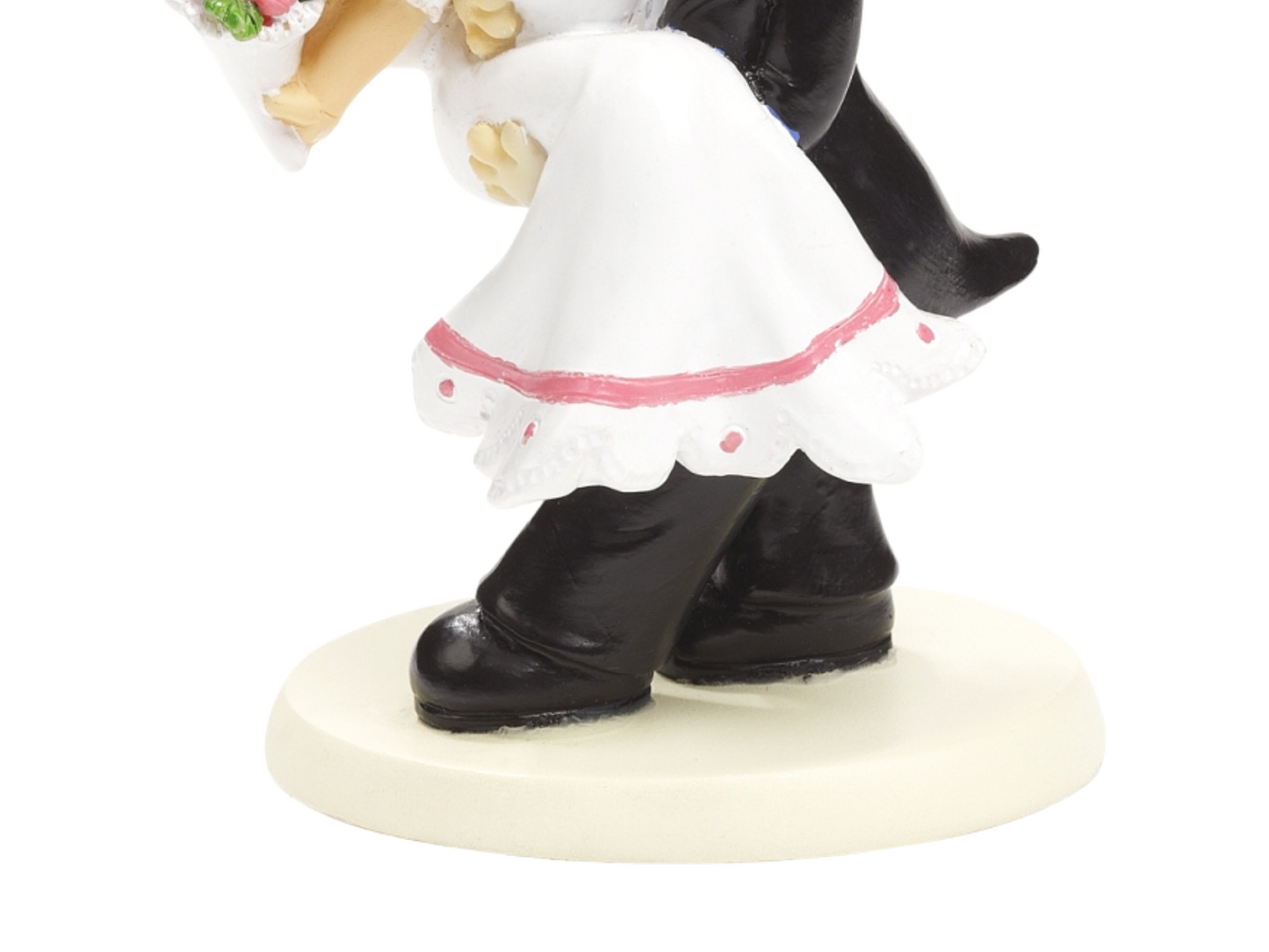 Figur zur Hochzeit | Brautpaar mit rosa Rosen | Hochzeitspaar als Tortenfigur