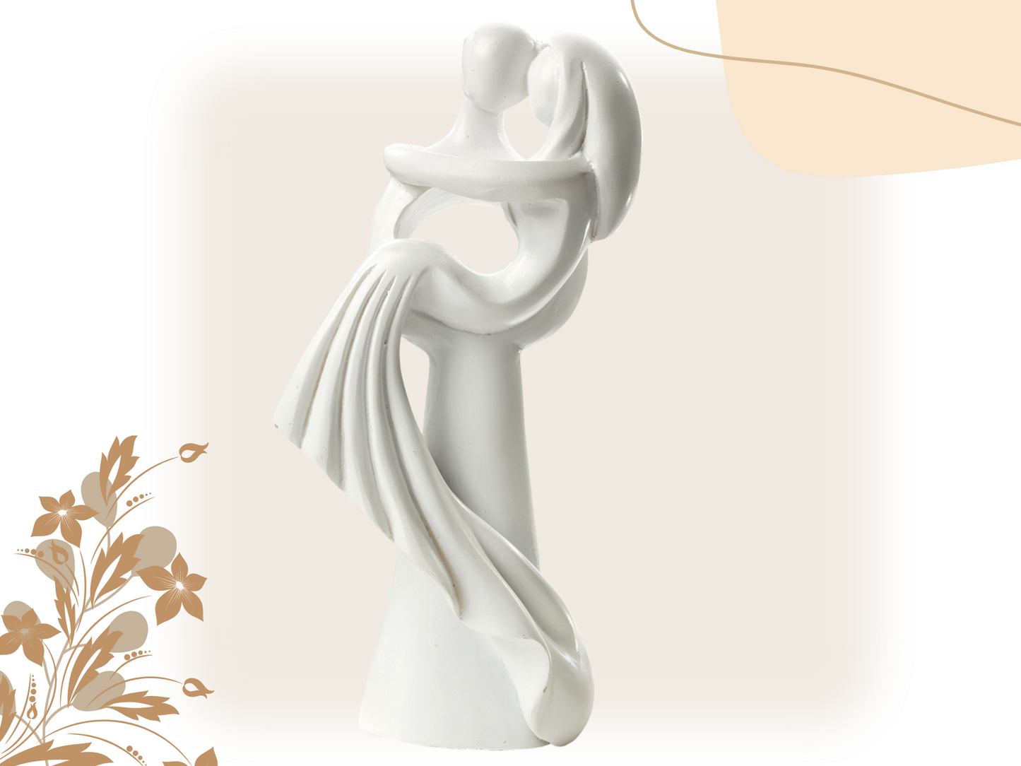 Figur zur Hochzeit Brautpaar ganz in weiß für Hochzeitstorte Deko Tortenfigur