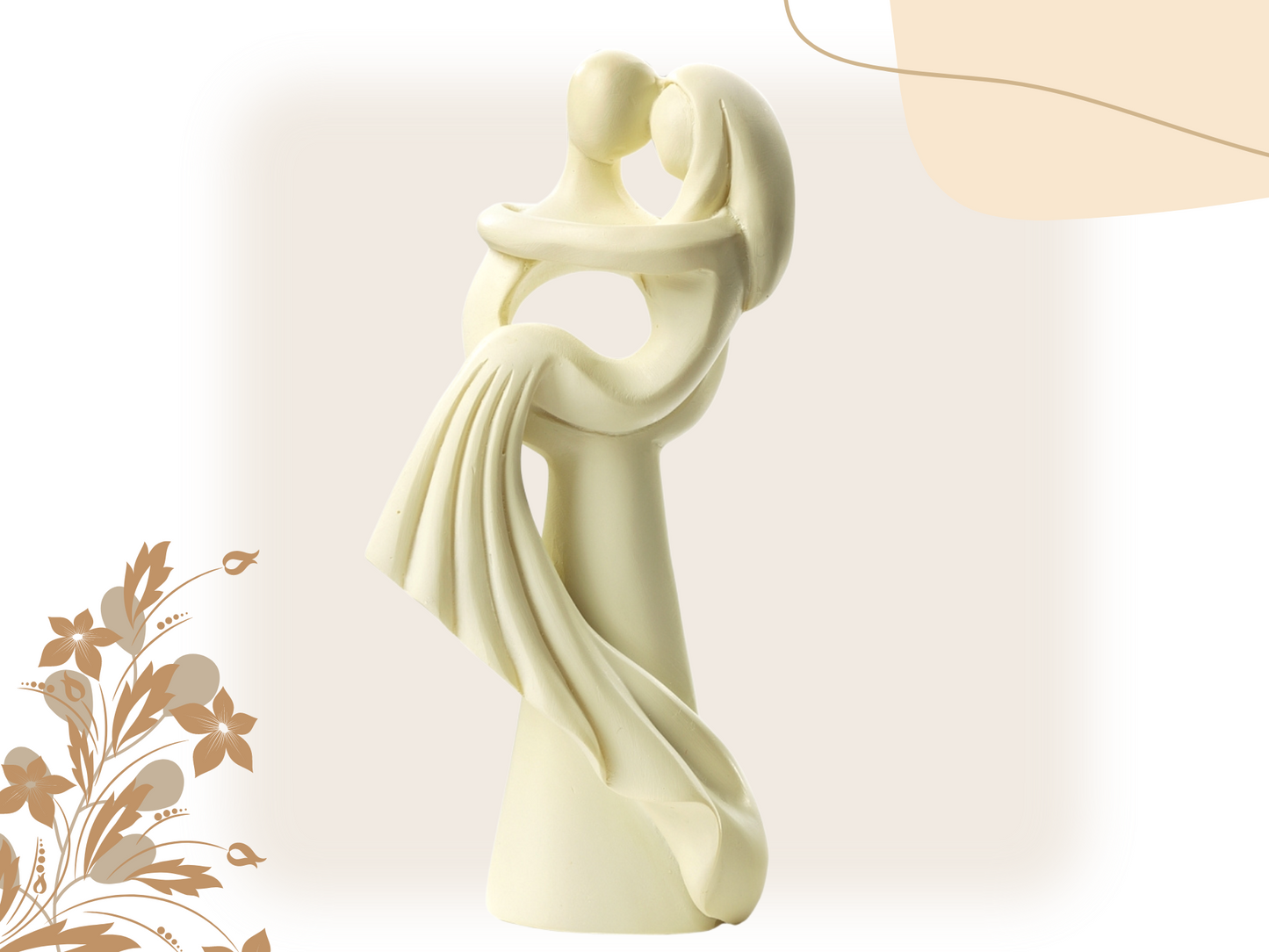 Figur zur Hochzeit | Brautpaar modern creme beige | Deko Tortenfigur | Hochzeitsfigur