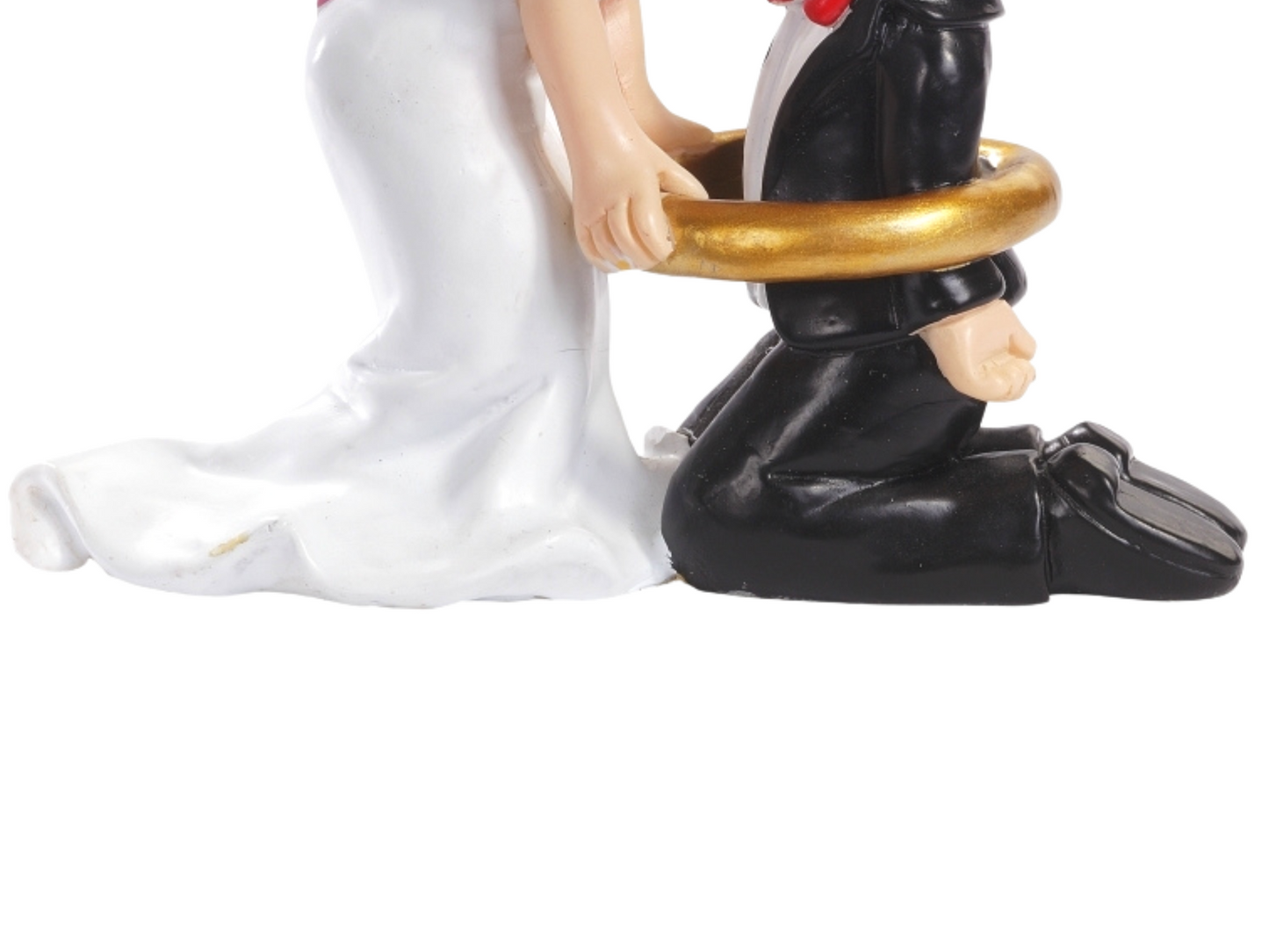 Figur zur Hochzeit | Brautpaar mit Ehering gefangen | Deko Tortenfigur | Hochzeitsfigur