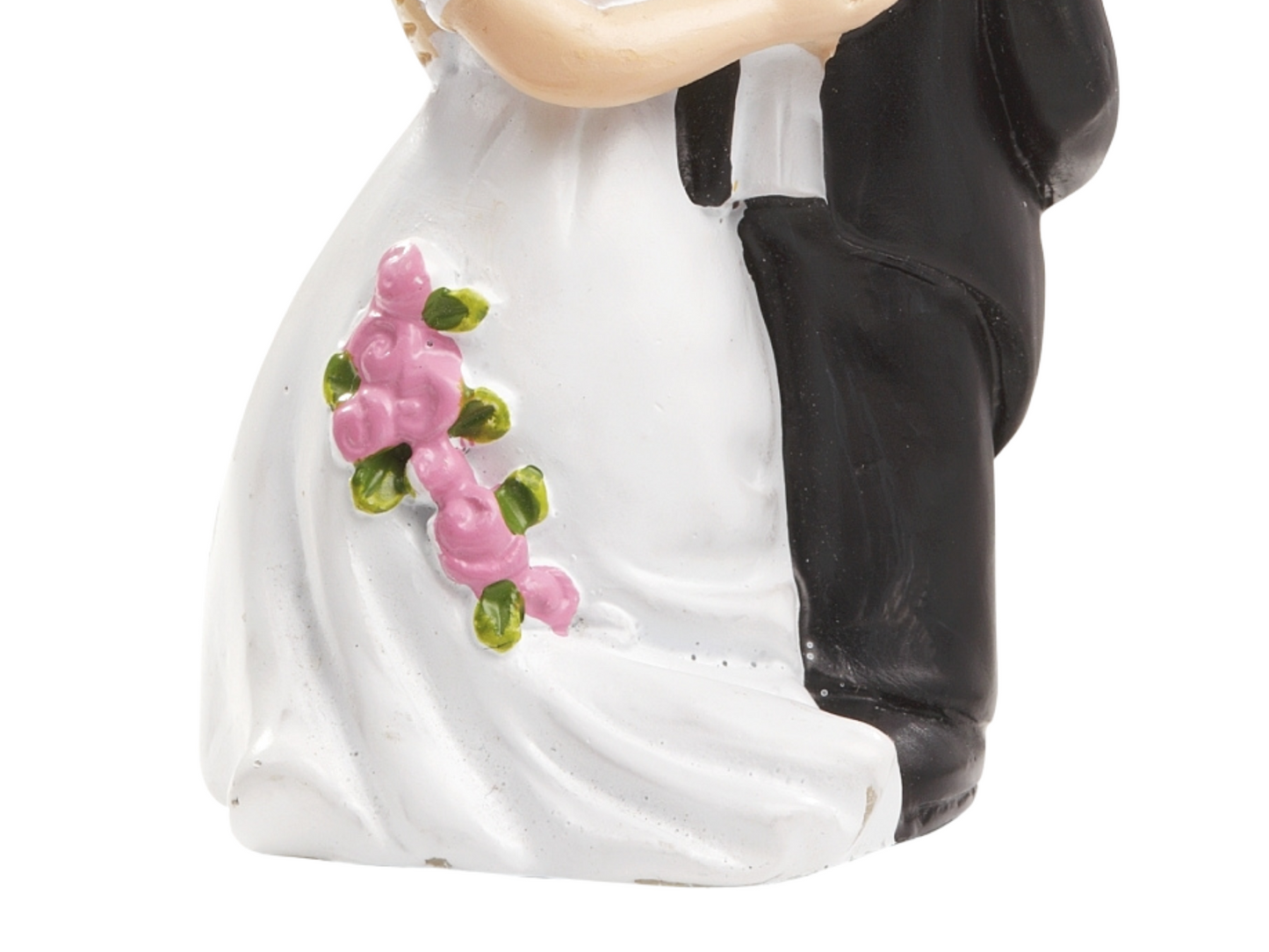 Brautpaar Figur zur Hochzeit | Hochzeitspaar Rosen weiß | Tortenfigur