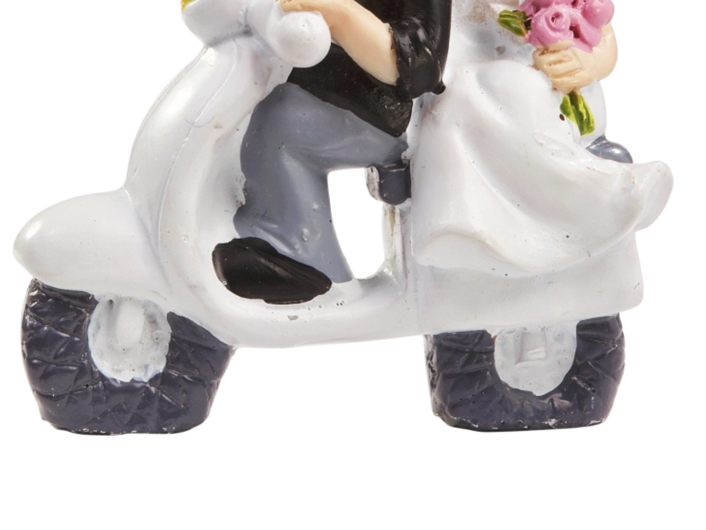 Deko Figur zur Hochzeit Brautpaar auf Roller Vespa Tortenfigur Tortenaufsatz