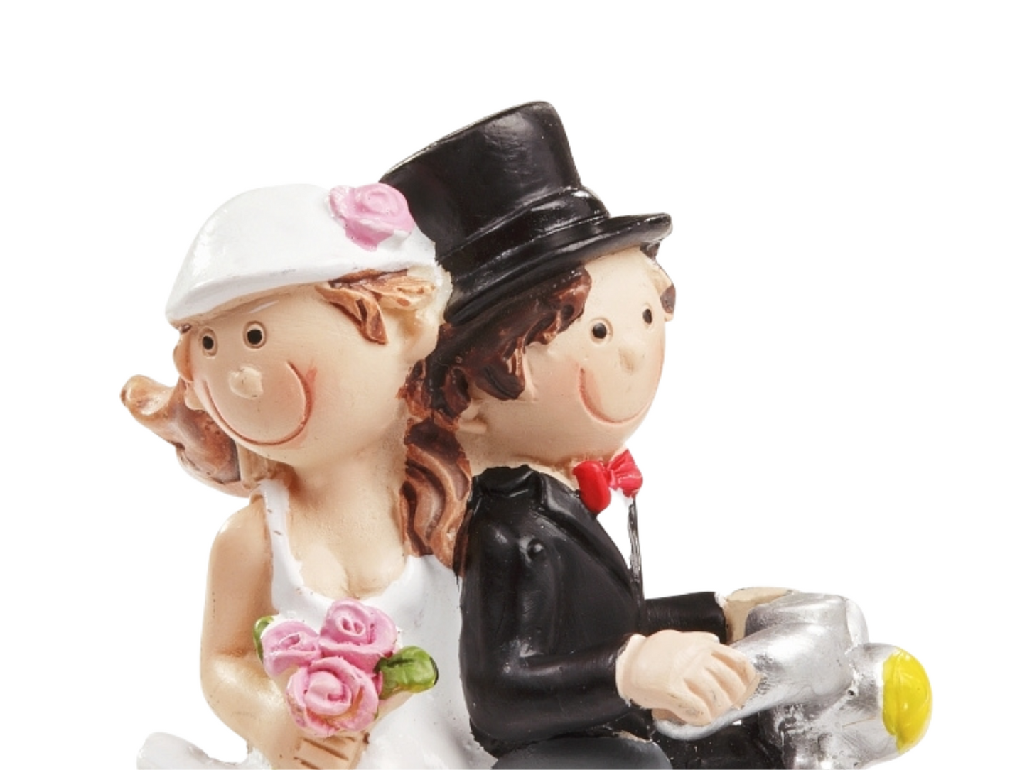 Deko Figur zur Hochzeit Brautpaar Motorrad Tortenfigur