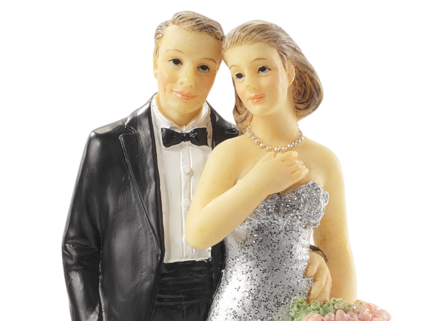 Deko Figur zur Silberhochzeit 10cm Tortenfigur