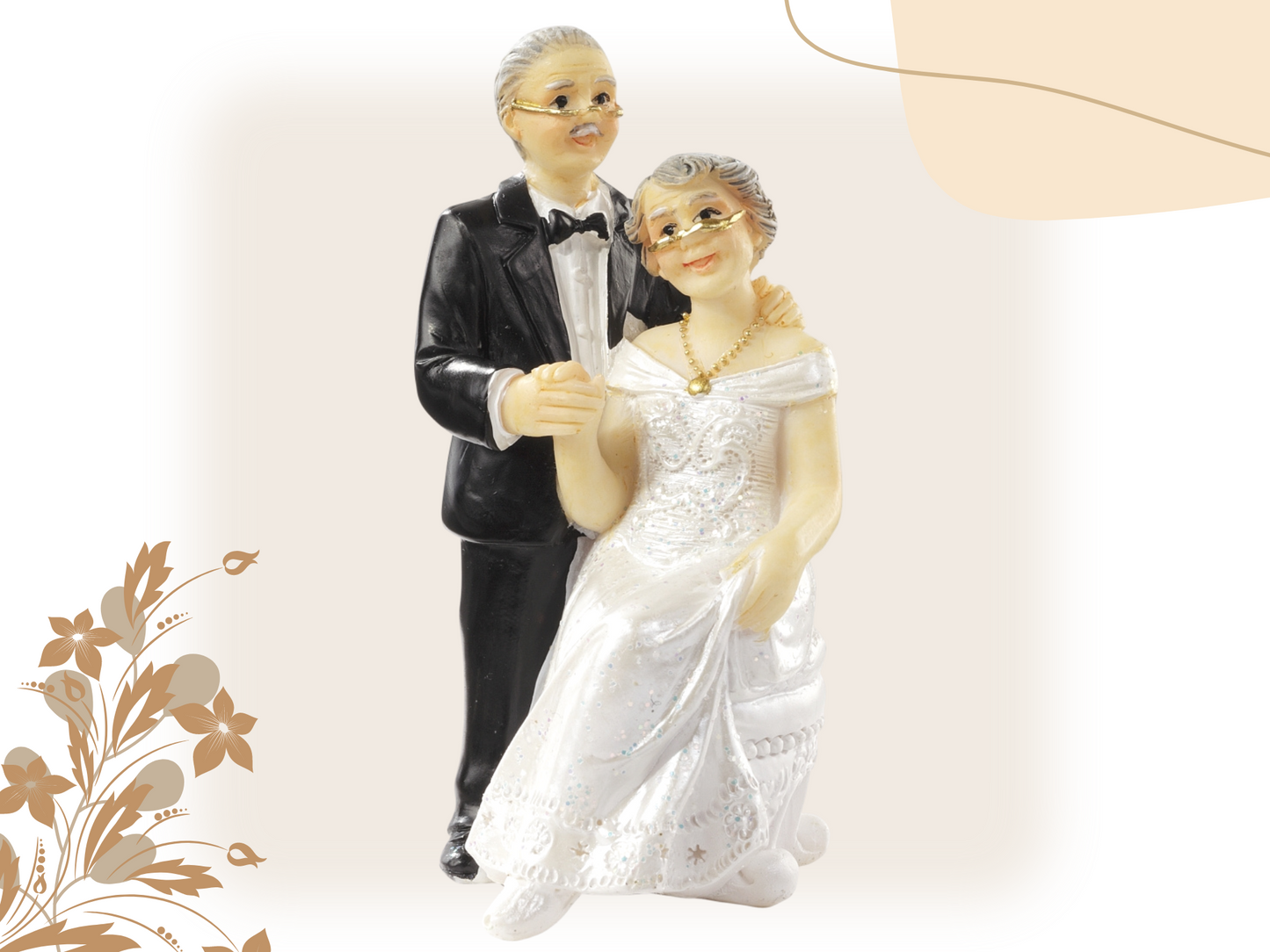 Figur zur Senioren Hochzeit Brautpaar Hochzeitstorte Deko Tortenfigur Geschenkidee Tortenaufsatz Hochzeitsgeschenk