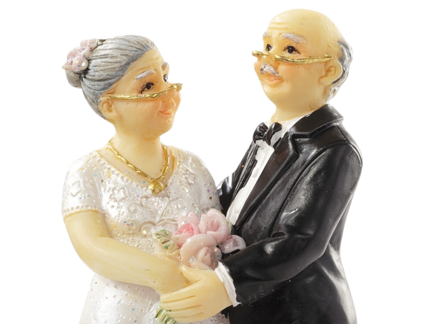 Figur zur Senioren Hochzeit oder Jubiläum Brautpaar Hochzeitstorte Deko Tortenfigur