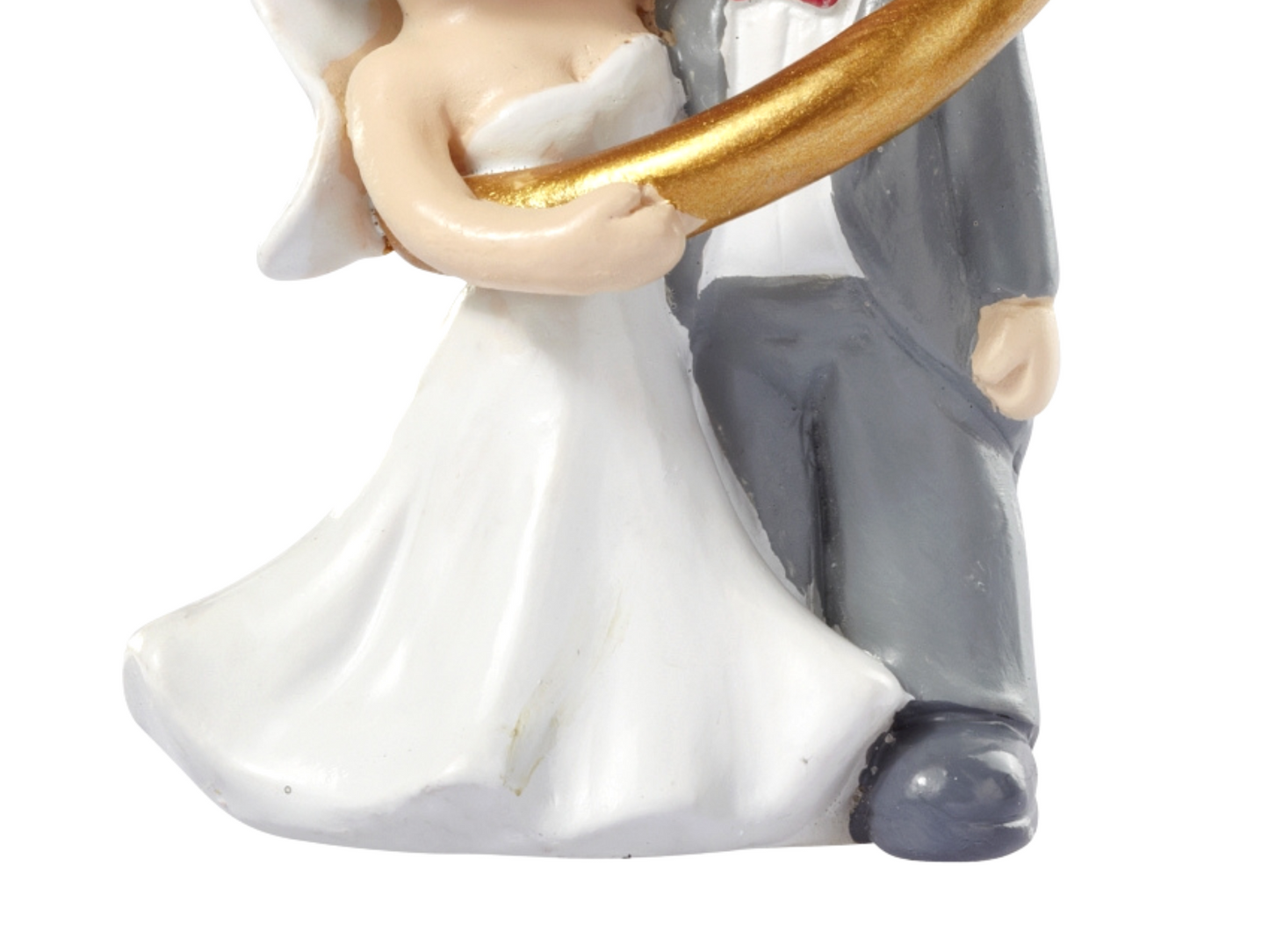 Figur zur Hochzeit | Brautpaar mit Ehering gefangen | Deko Tortenfigur | Hochzeitsfigur