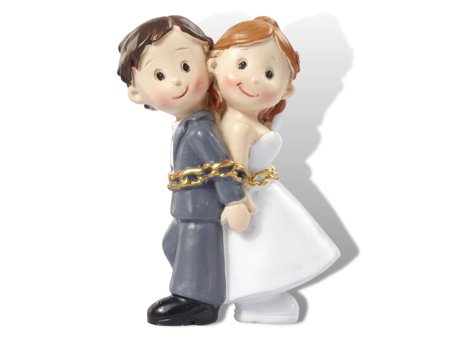 Figur zur Hochzeit | Brautpaar in Ketten gefangen | Deko Tortenfigur | Hochzeitsfigur