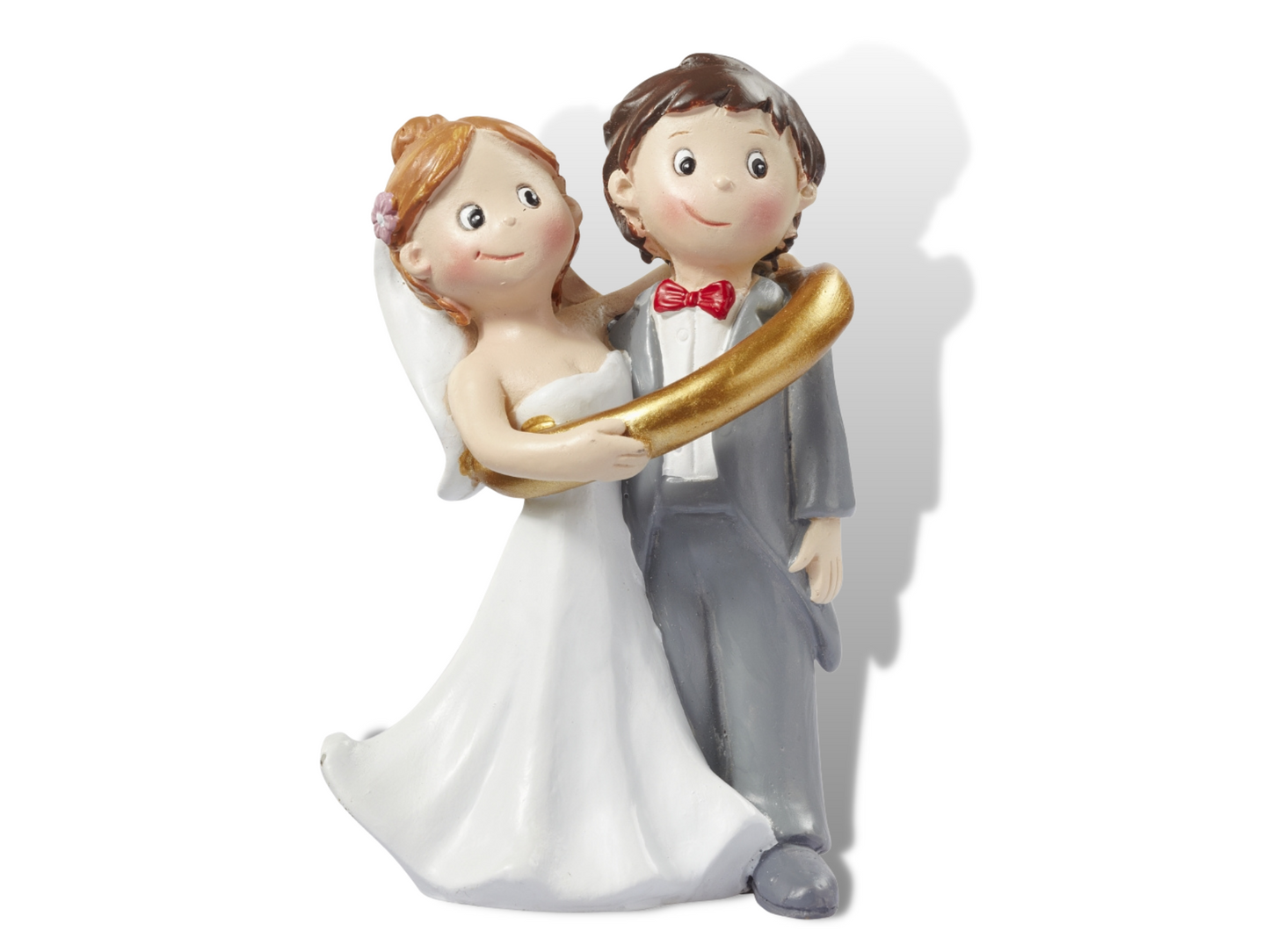 Figur zur Hochzeit | Brautpaar mit Ehering gefangen | Deko Tortenfigur | Hochzeitsfigur