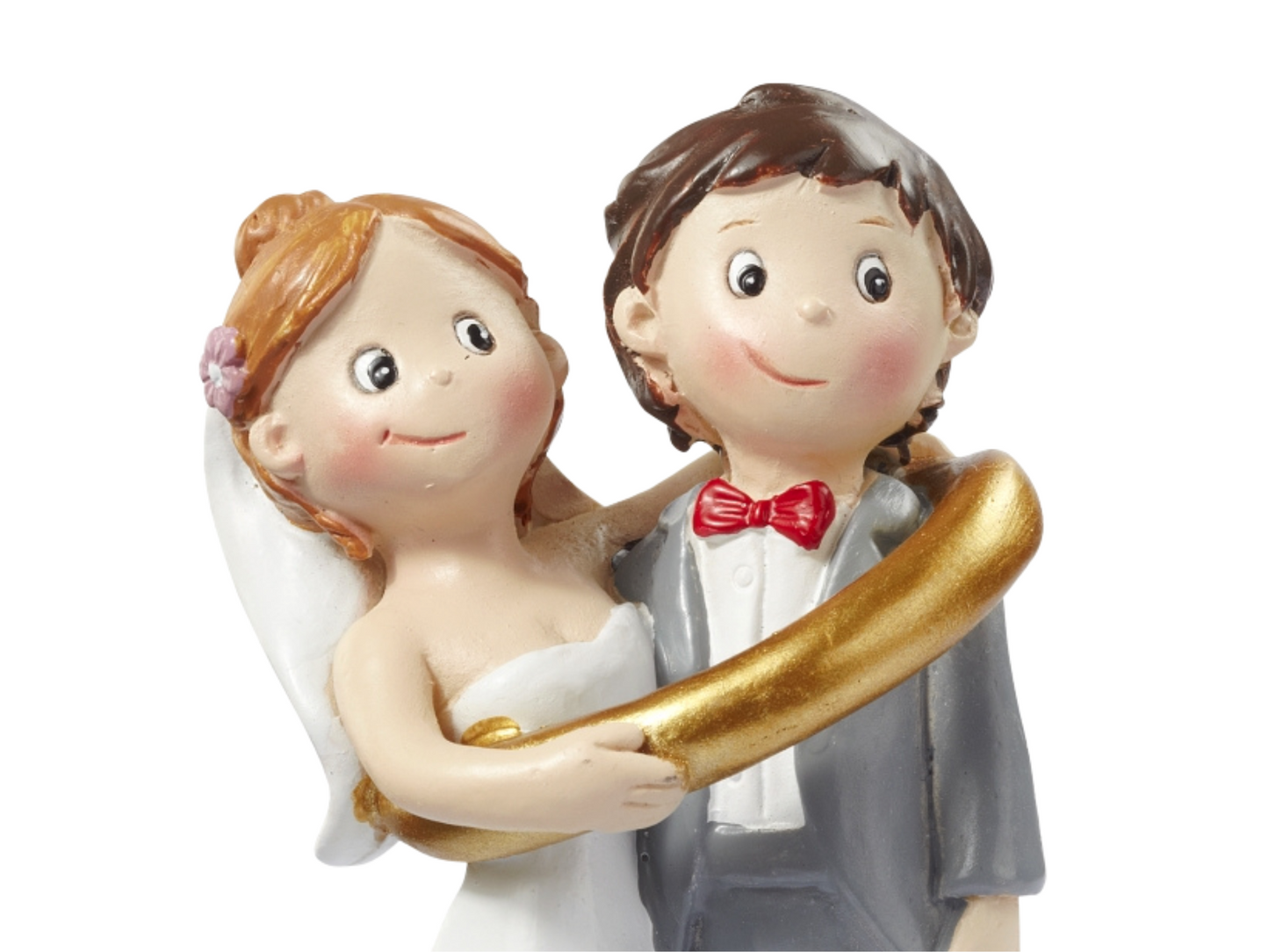 Figur zur Hochzeit | Brautpaar mit Ehering gefangen | Deko Tortenfigur | Hochzeitsfigur