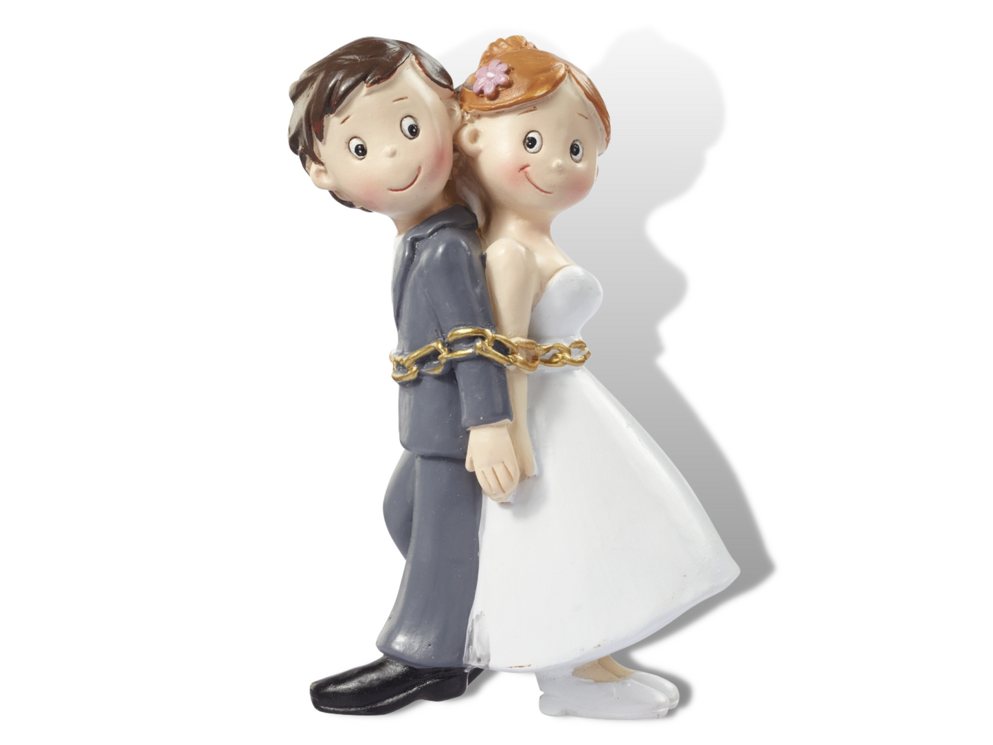 Figur zur Hochzeit | Brautpaar in Ketten gefangen | Deko Tortenfigur | Hochzeitsfigur