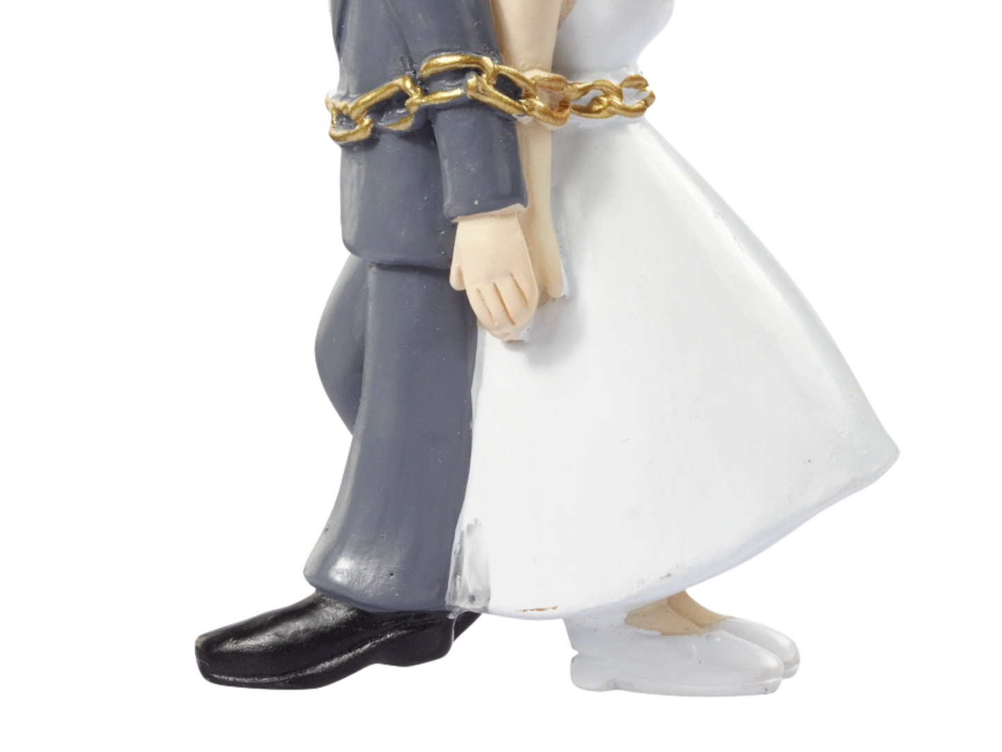 Figur zur Hochzeit | Brautpaar in Ketten gefangen | Deko Tortenfigur | Hochzeitsfigur