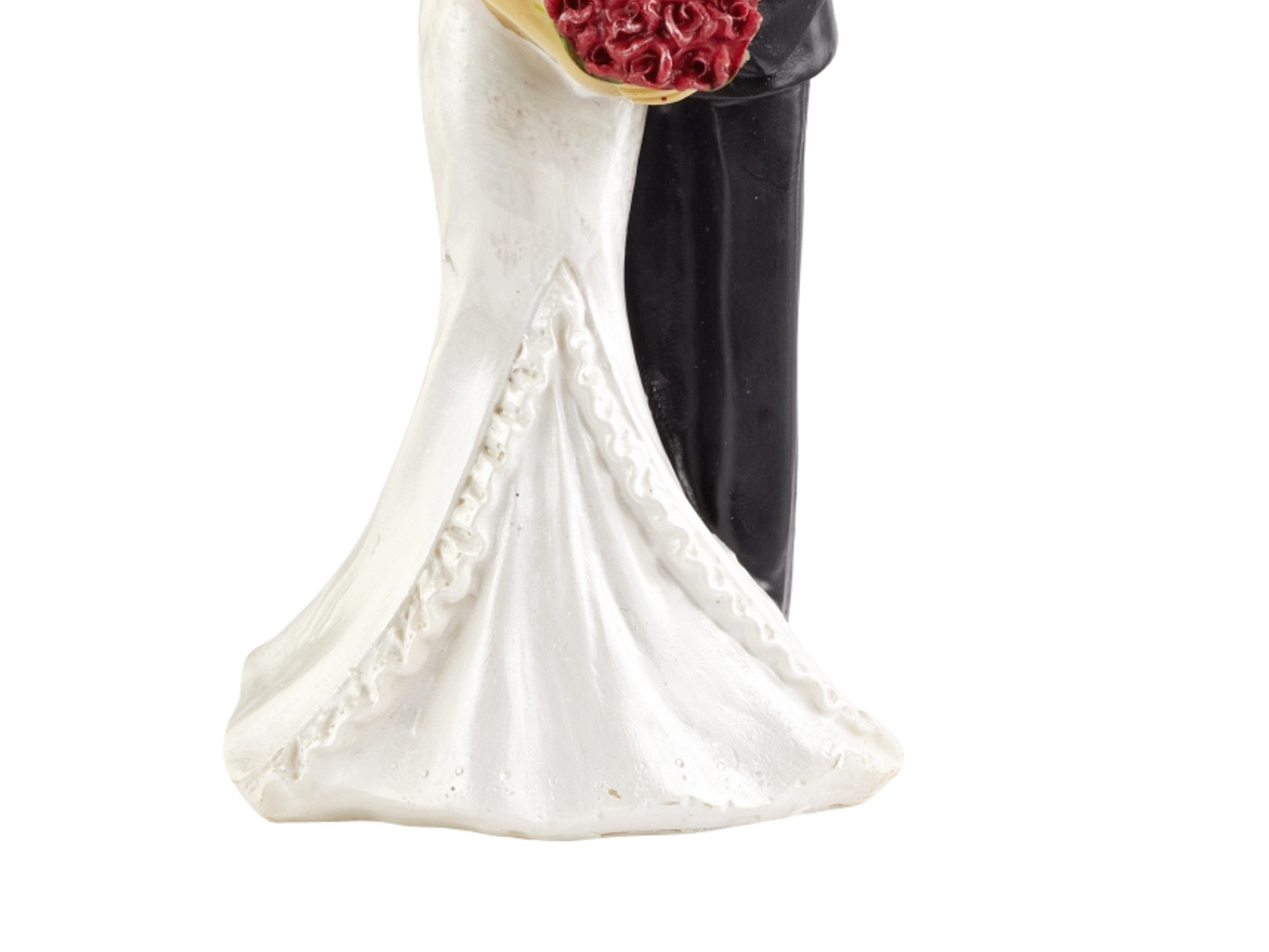 Figur zur Hochzeit | Brautpaar mit roten Rosen | Hochzeitspaar als Tortenfigur