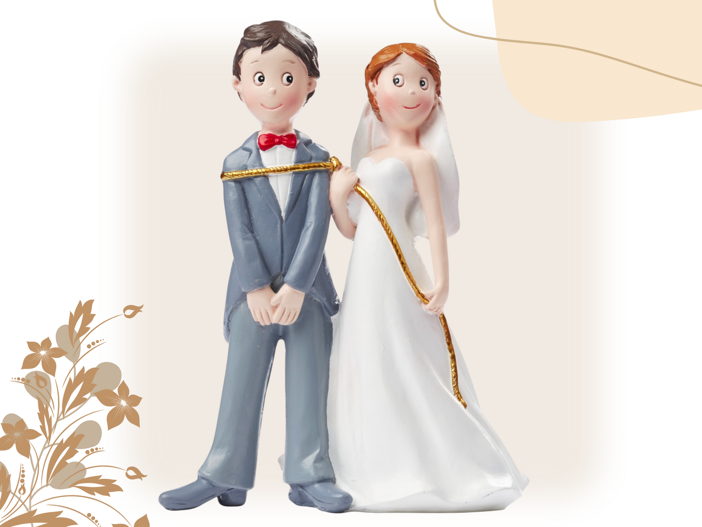 XL Figur zur Hochzeit | Brautpaar gefangen | Deko Tortenfigur | Hochzeitsfigur