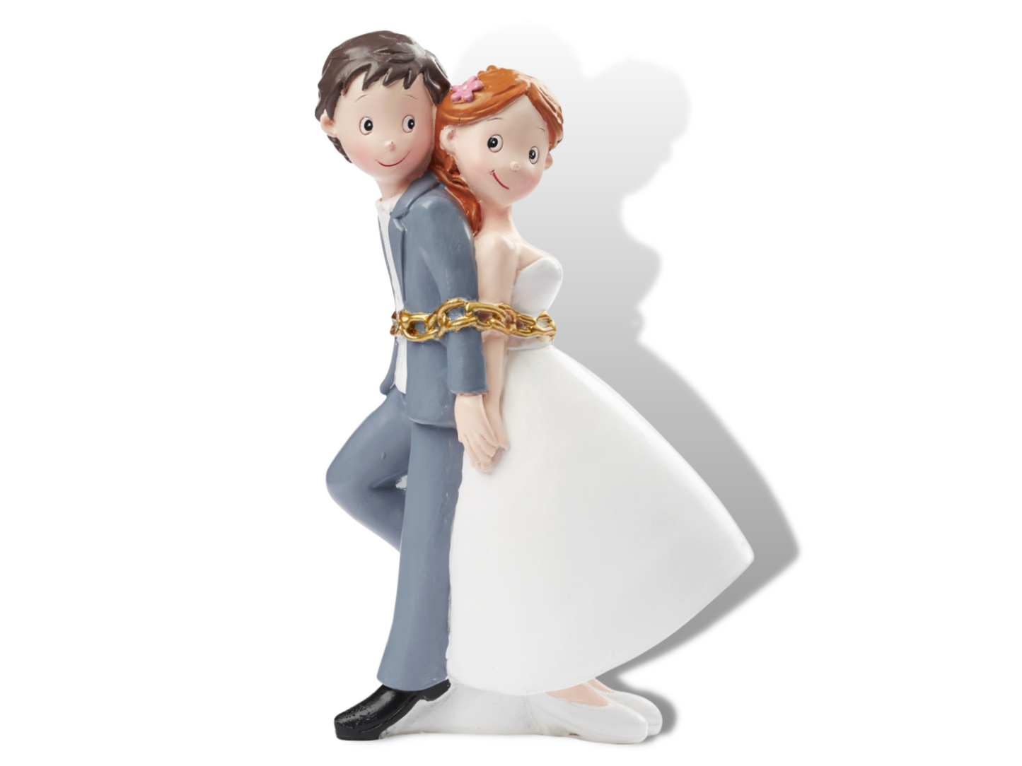 XL Figur zur Hochzeit | Brautpaar in Ketten gefangen | Deko Tortenfigur | Hochzeitsfigur