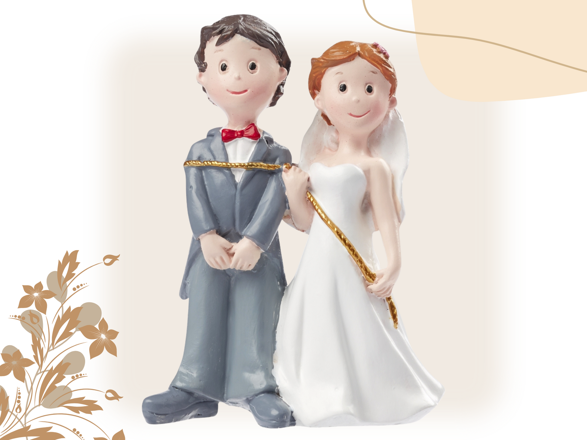 Figur zur Hochzeit | Brautpaar gefangen | Deko Tortenfigur | Hochzeitsfigur