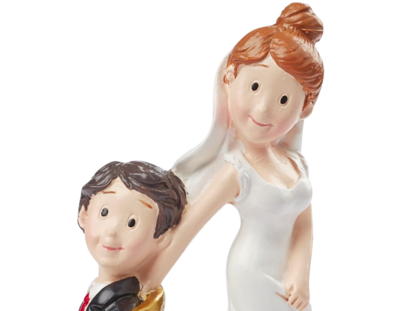 Figur zur Hochzeit | Brautpaar mit Ehering gefangen | Deko Tortenfigur | Hochzeitsfigur