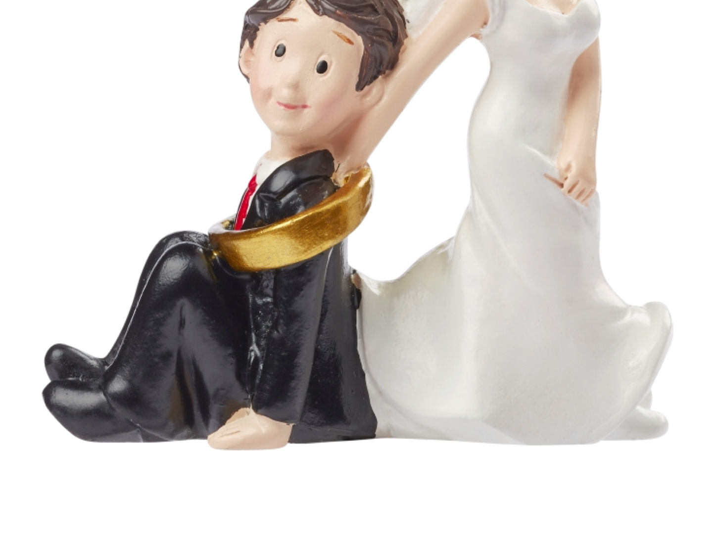 Figur zur Hochzeit | Brautpaar mit Ehering gefangen | Deko Tortenfigur | Hochzeitsfigur