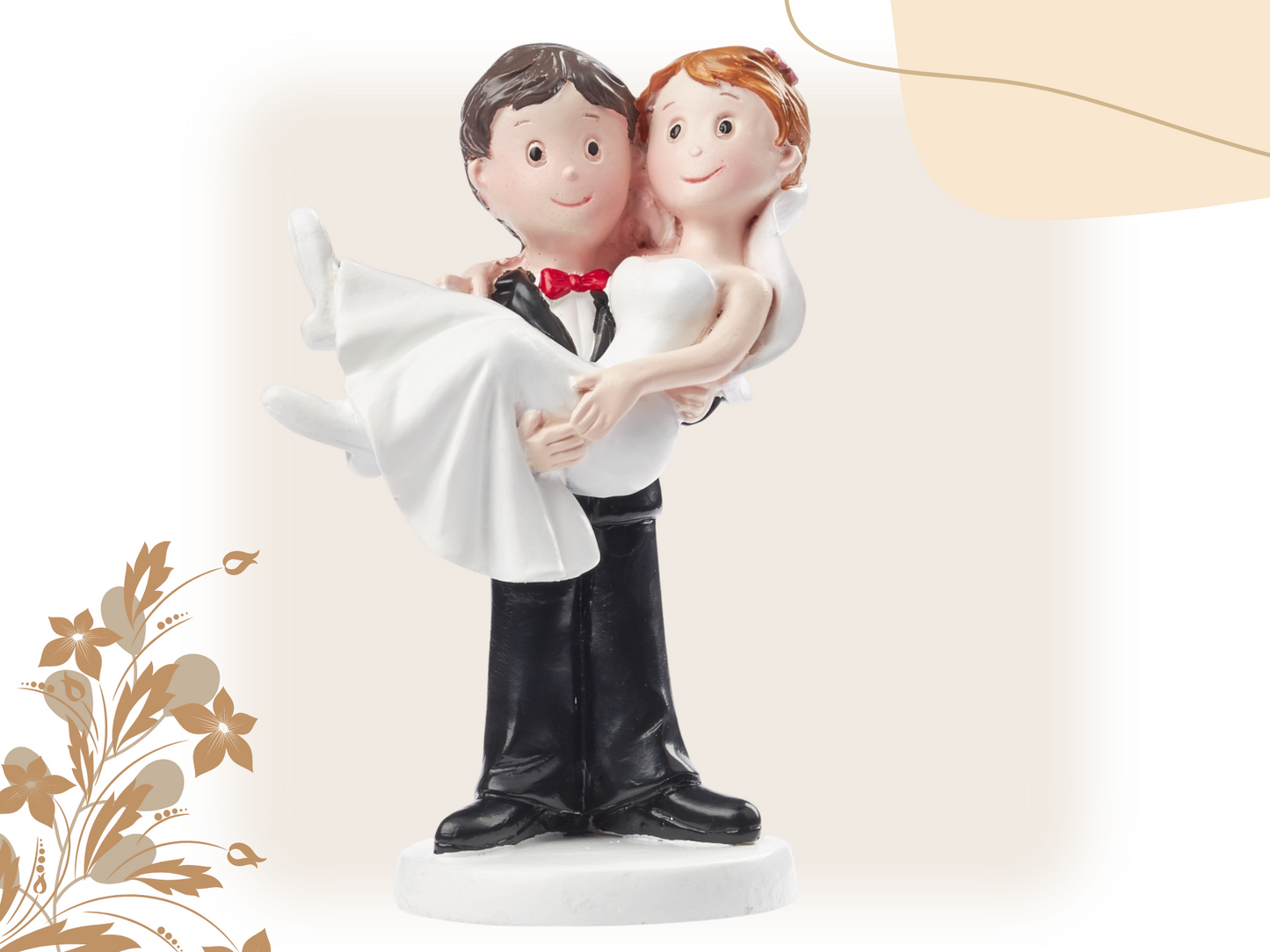 Figur zur Hochzeit | Brautpaar Bräutigam hebt Braut | Deko Tortenfigur | Hochzeitsfigur