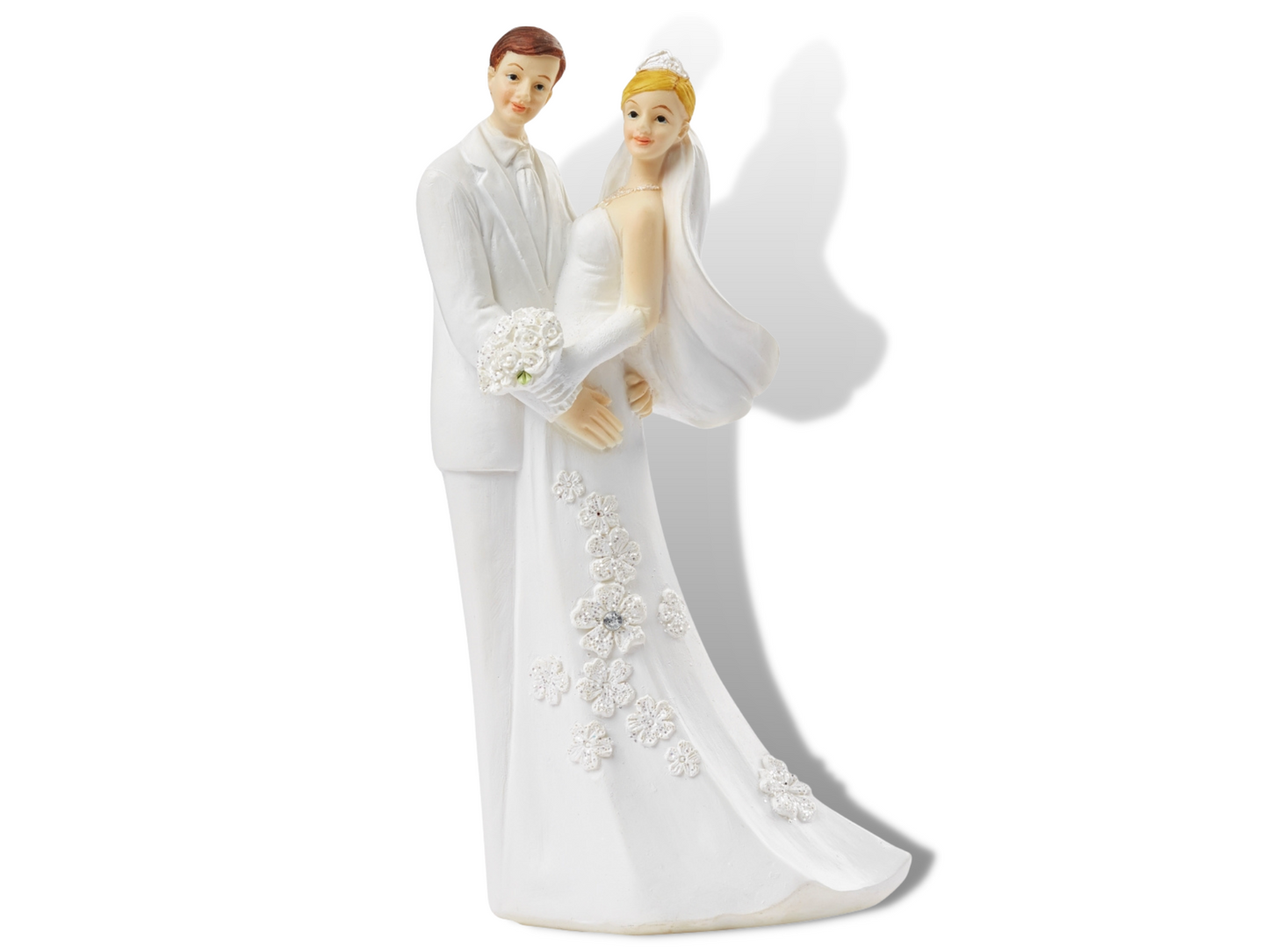 Deko Figur zur Hochzeit | Brautpaar blond braun weiß | Tortenfigur | Geschenkidee Hochzeitsfiguren