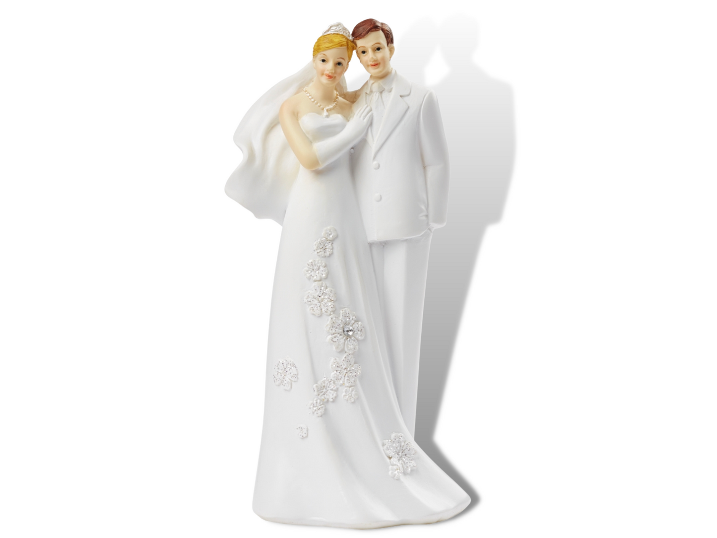 Deko Figur zur Hochzeit | Brautpaar blond braun weiß | Tortenfigur | Geschenkidee Hochzeitsfiguren