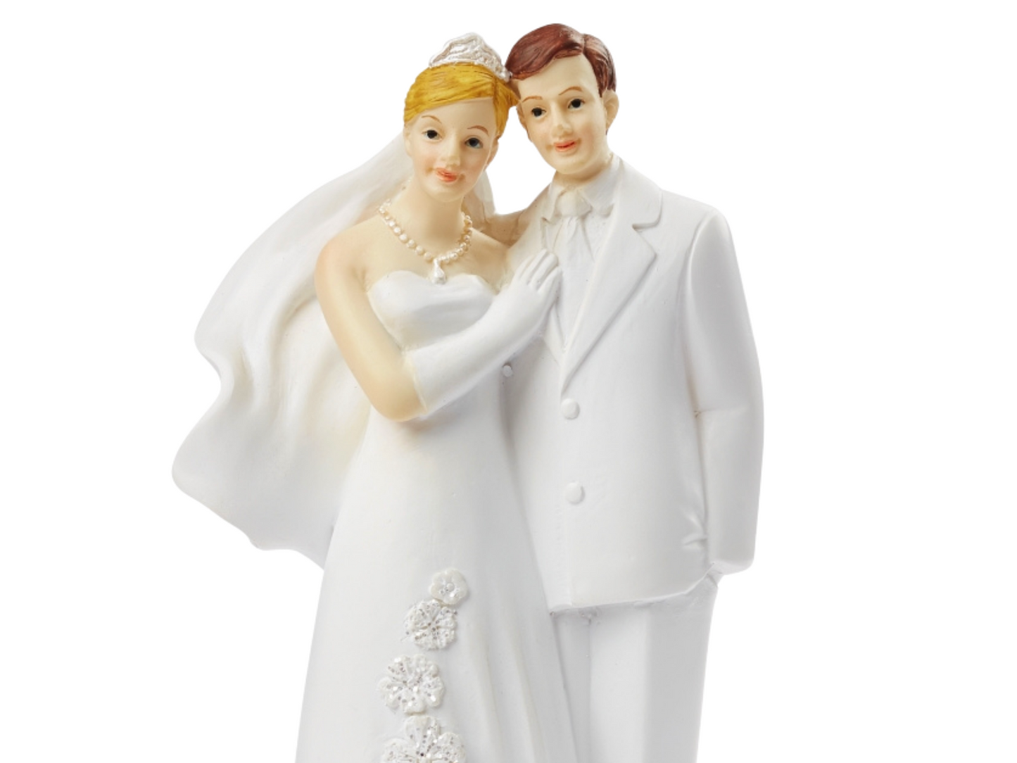 Deko Figur zur Hochzeit | Brautpaar blond braun weiß | Tortenfigur | Geschenkidee Hochzeitsfiguren