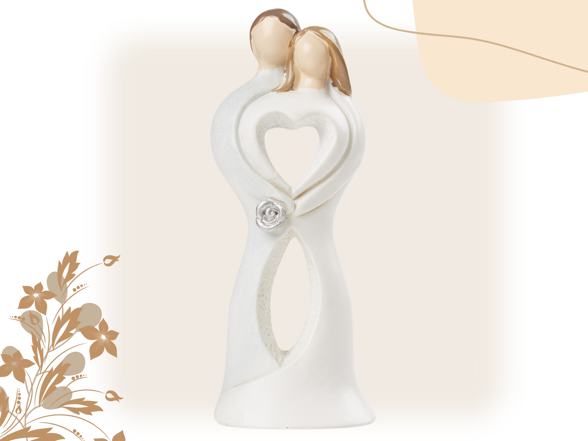 Figur zur Hochzeit Brautpaar für Hochzeitstorte Deko Tortenfigur