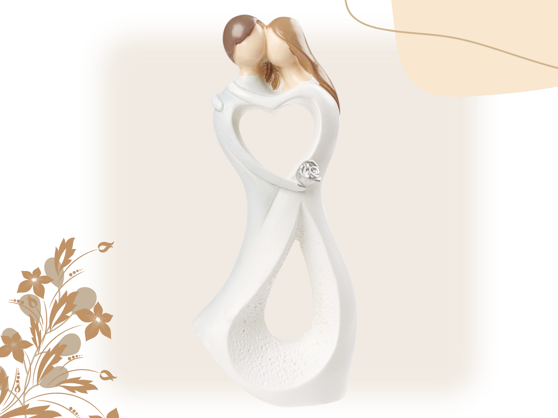 Figur zur Hochzeit Brautpaar für Hochzeitstorte Deko Tortenfigur modern