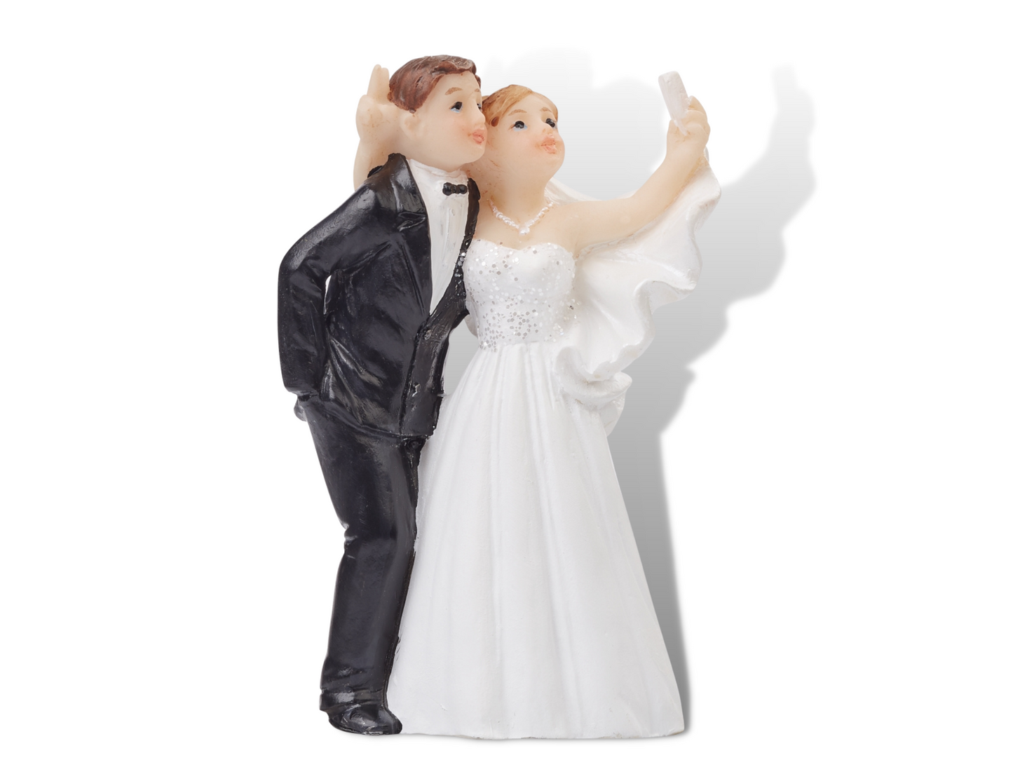 Figur zur Hochzeit | Brautpaar Handy Selfie Foto | Deko Tortenfigur | Hochzeitsfigur