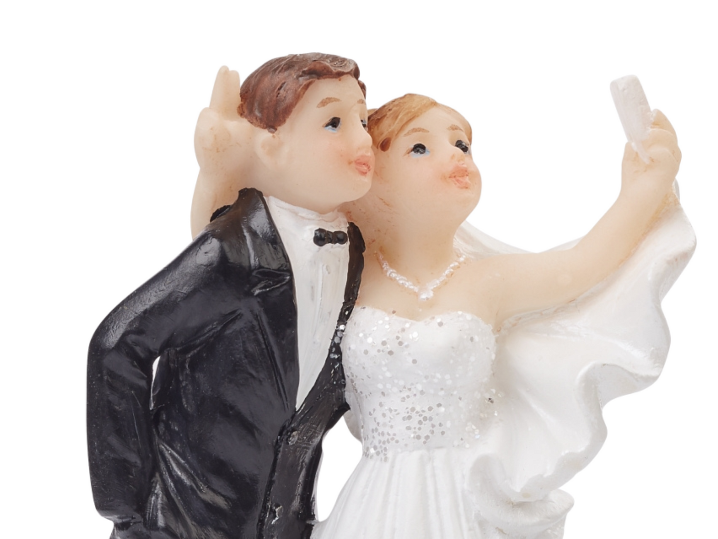 Figur zur Hochzeit | Brautpaar Handy Selfie Foto | Deko Tortenfigur | Hochzeitsfigur