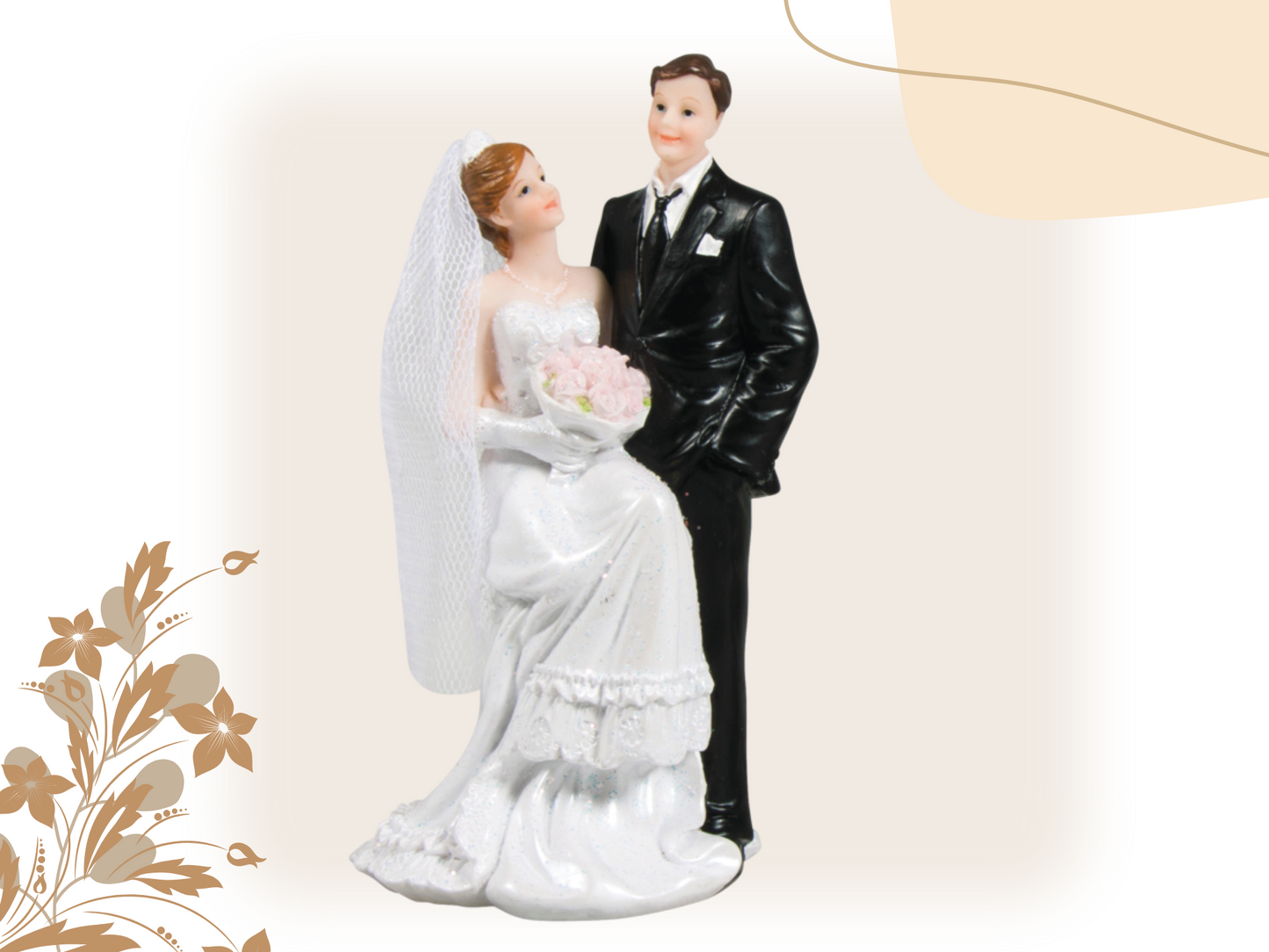 Figur zur Hochzeit | Brautpaar Bräutigam sitzend | Deko Tortenfigur | Hochzeitsfigur