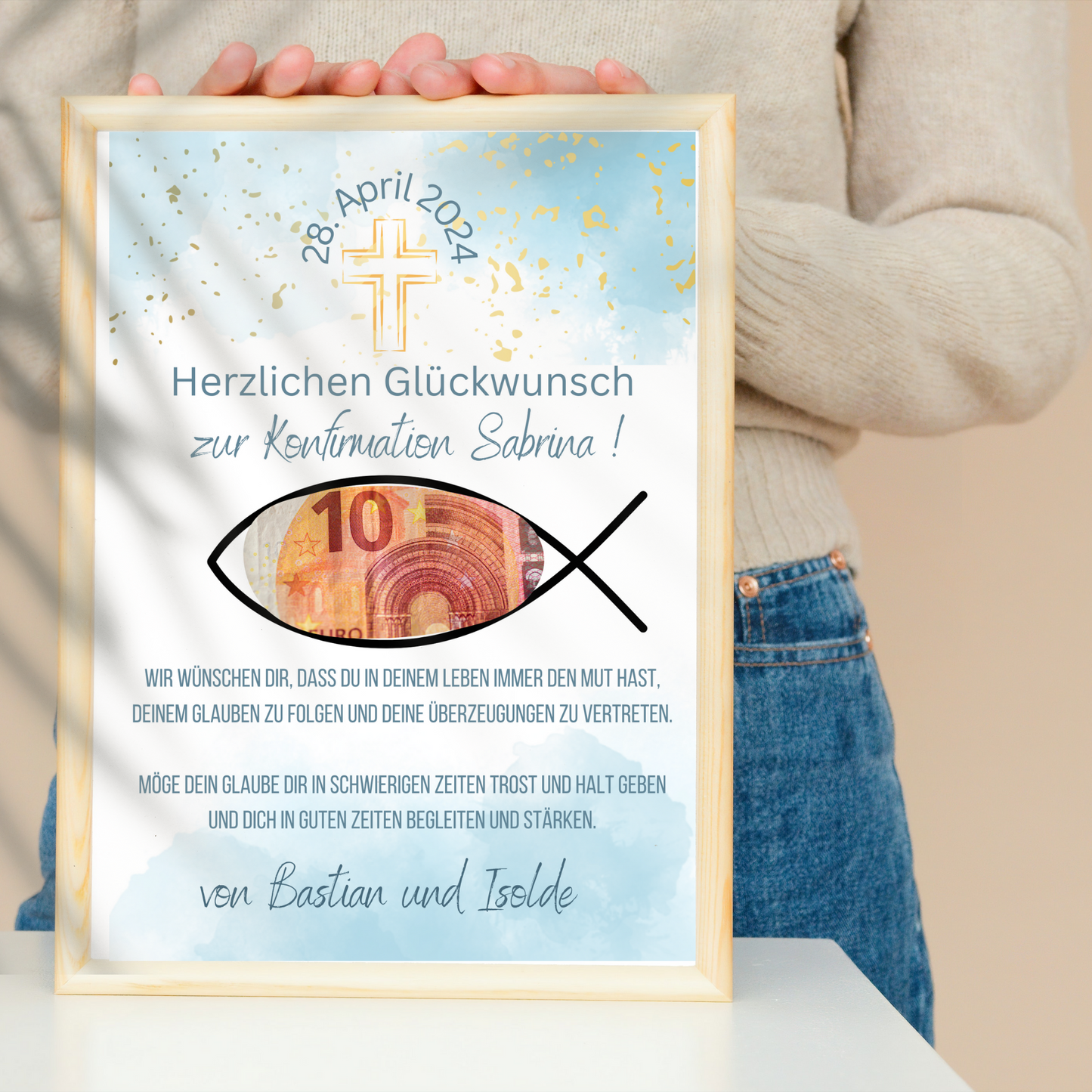 Digitaler Download Geldgeschenk Konfirmation für Fotorahmen | Personalisiert | zum selbst ausdrucken | DIY Geschenk