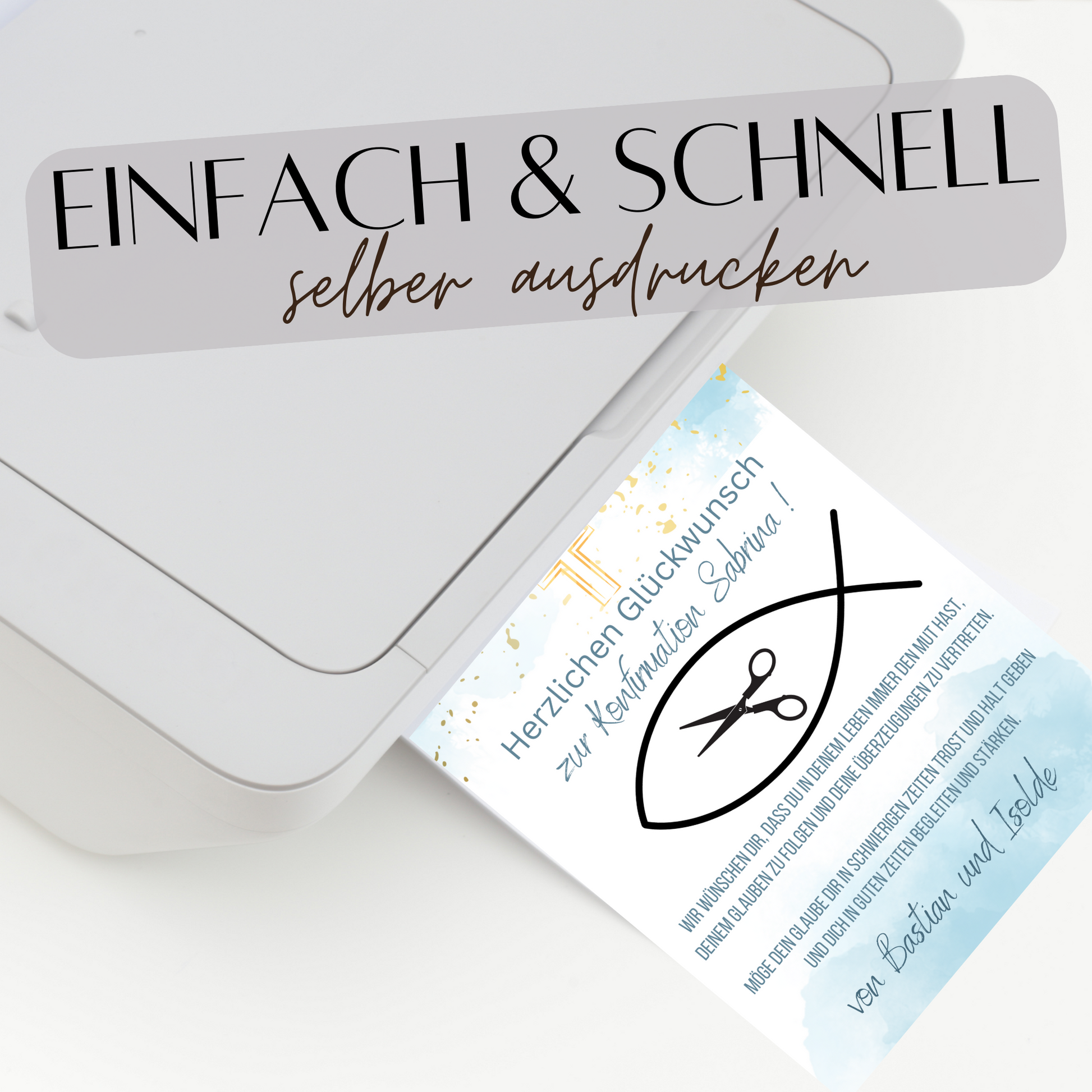 Digitaler Download Geldgeschenk Konfirmation für Fotorahmen | Personalisiert | zum selbst ausdrucken | DIY Geschenk