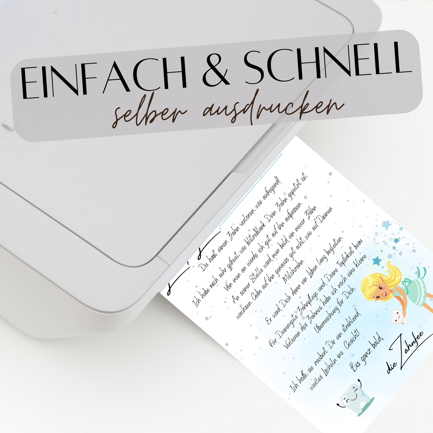 Brief von der Zahnfee zum selbst ausdrucken | personalisierbar | Briefvorlage zum selbst ausfüllen - Digitaler Download