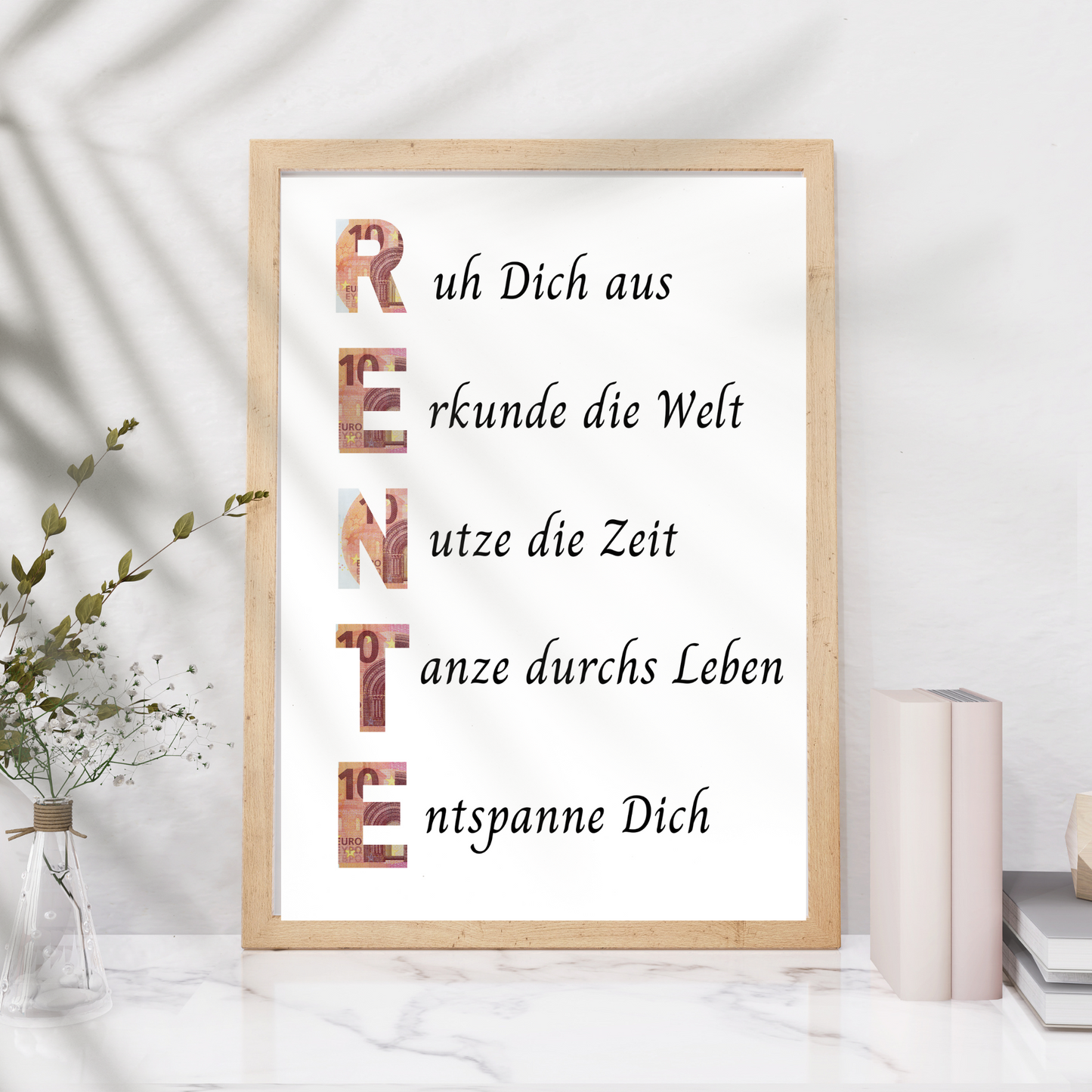 Rente Geldgeschenk zum selbst ausdrucken | Geschenkvorlage für Kollegen zum Ausdrucken - Digitaler Download