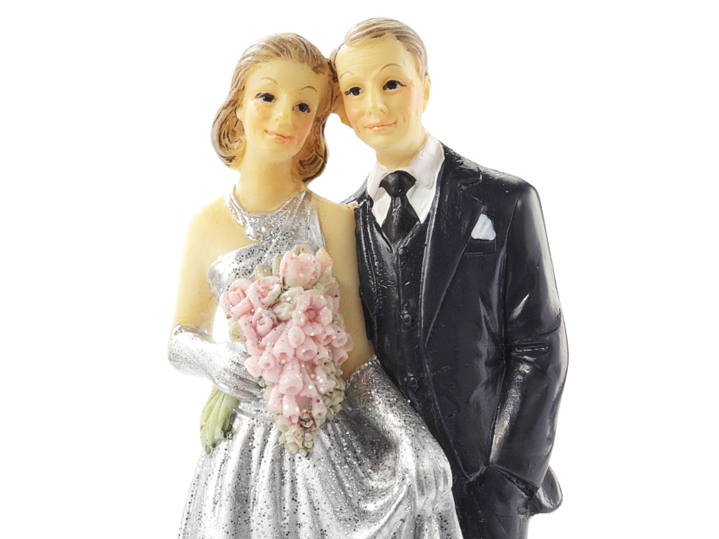 Deko Figur zur Silberhochzeit Tortenfigur Geschenkidee Tortenaufsatz