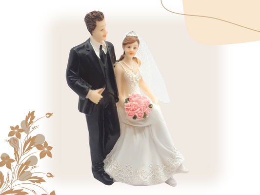 Deko Figur zur Hochzeit | Brautpaar sitzend als Tortenfigur | Geschenkidee Dekofigur als Hochzeitsgeschenk