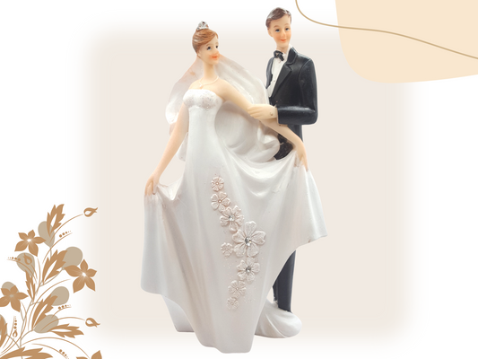 Deko Figur zur Hochzeit elegant Brautkleid