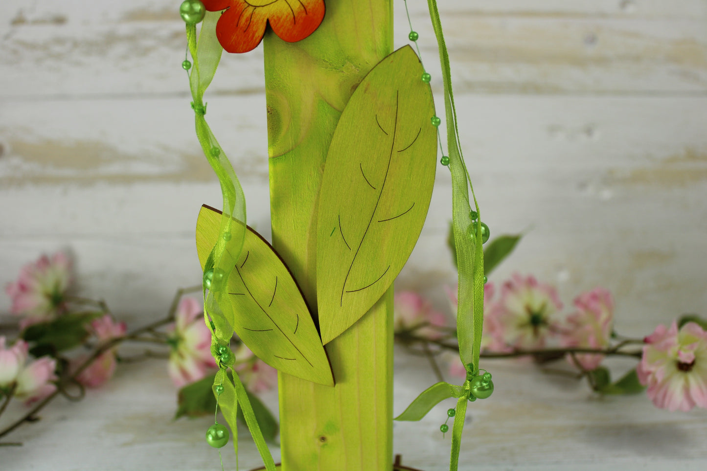 Holzsäule Blume aus Holz 