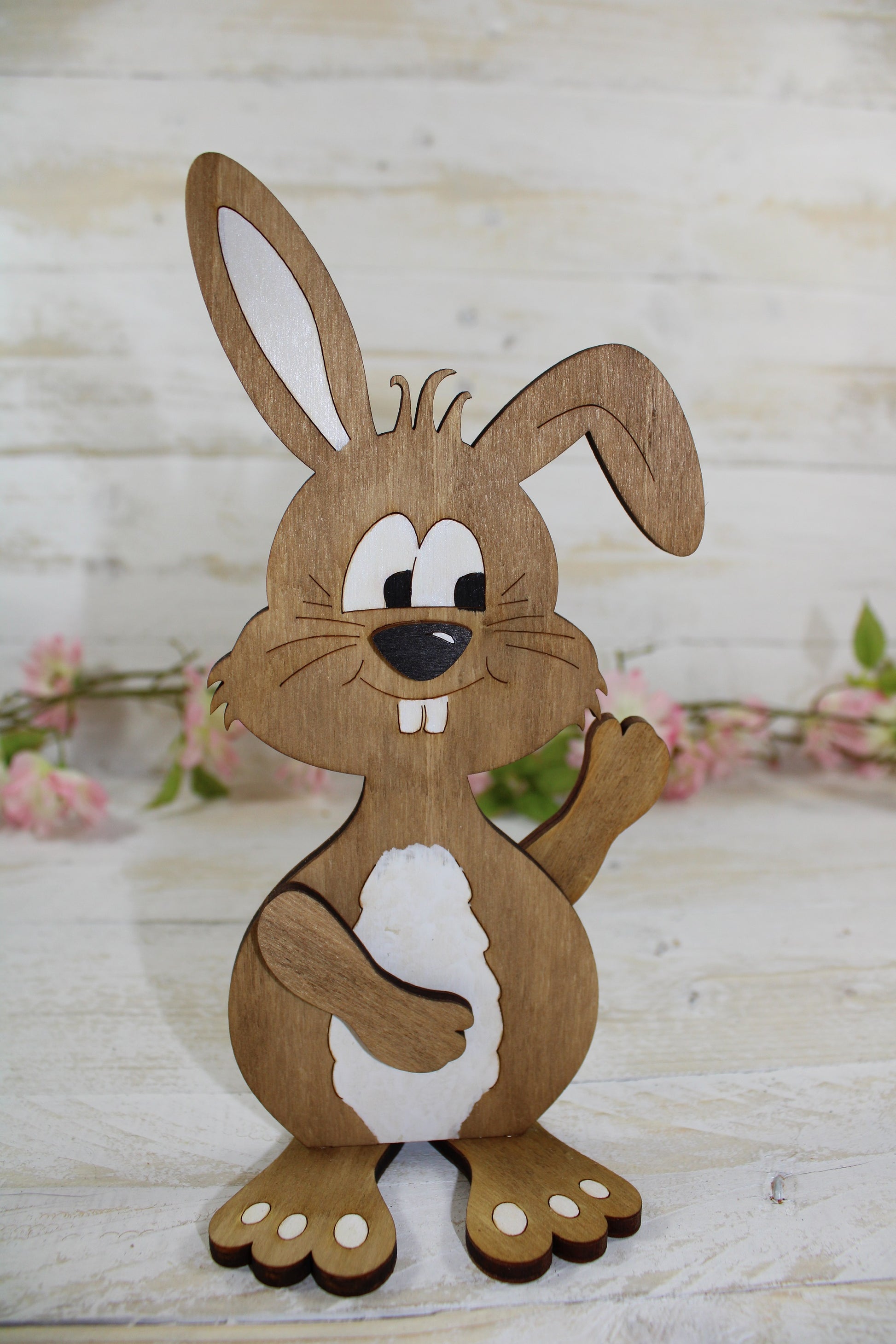 Osterhase 20cm aus Holz in mittelbraun